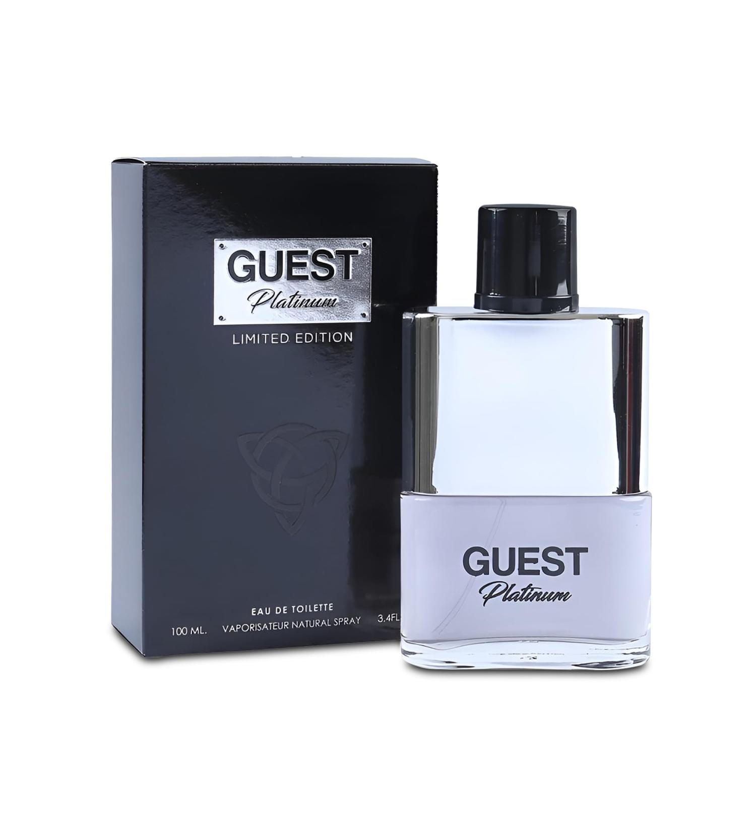 Guest Platinum Sensual Woody Fragrance for Men | Long Lasting Cologne Aromatic Scent Eau de Parfum Natural Spray - Great Holiday Gift 3.4 Fl Oz/100 Ml - Buy Online on GoSupps.com