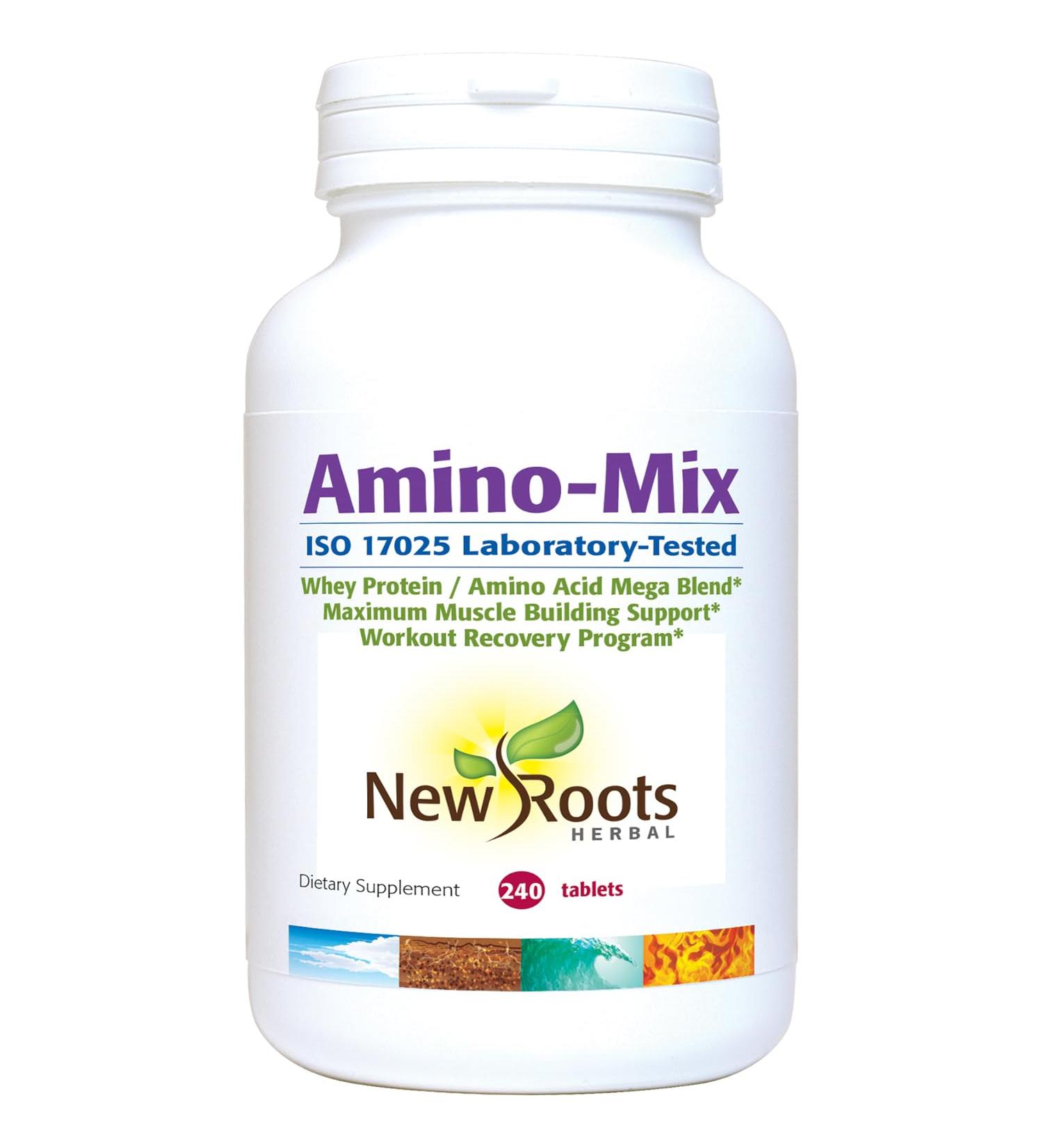NEW ROOTS HERBAL Amino-Mix Branched-Chain Amino Acids (BCAAs) - 240 Capsules