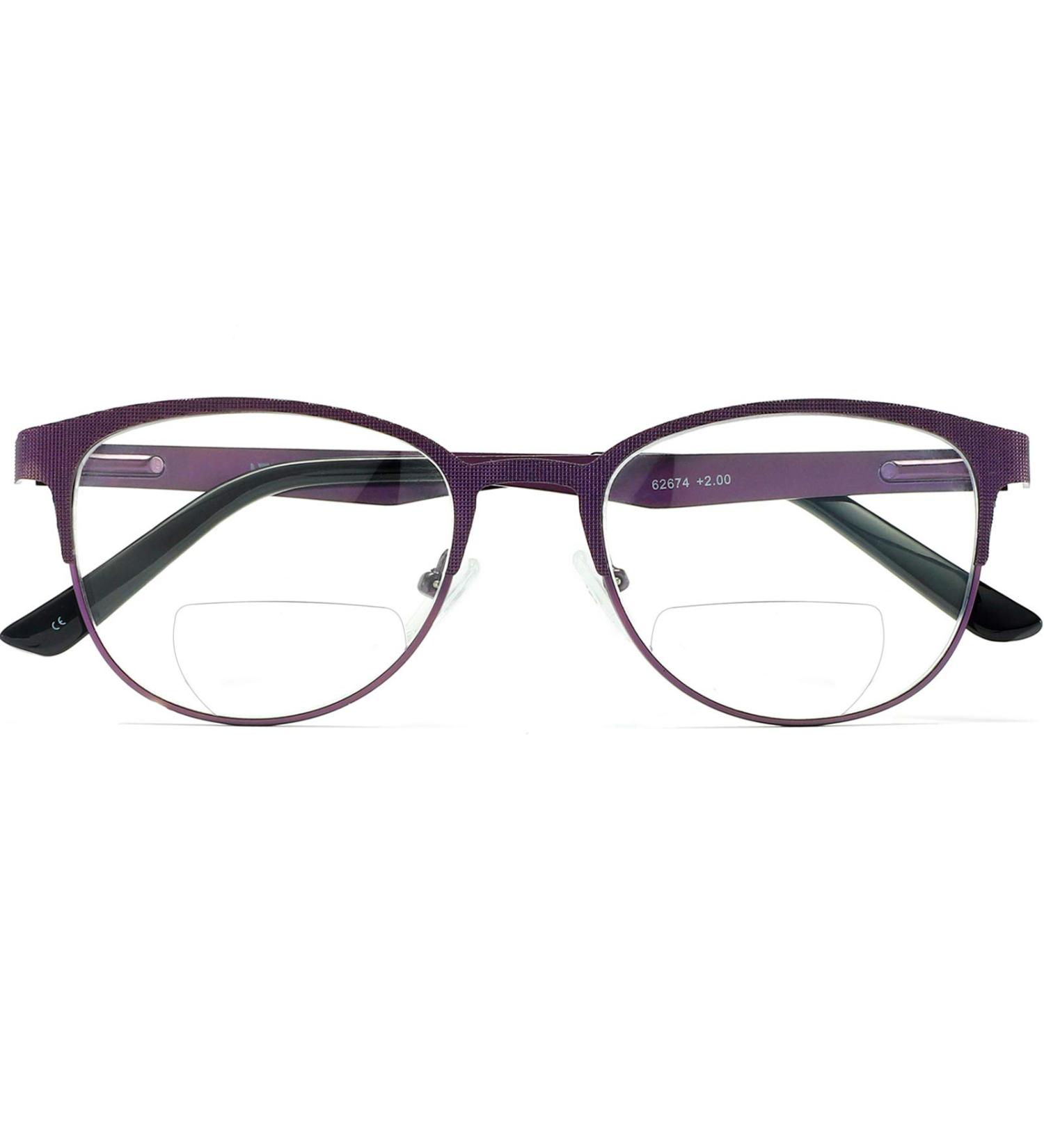 MMOWW Bifocal Reading Glasses for Women - Blue Light Blocking Purple Readers 1.0x | International Shipping Available - Buy Online on GoSupps.com