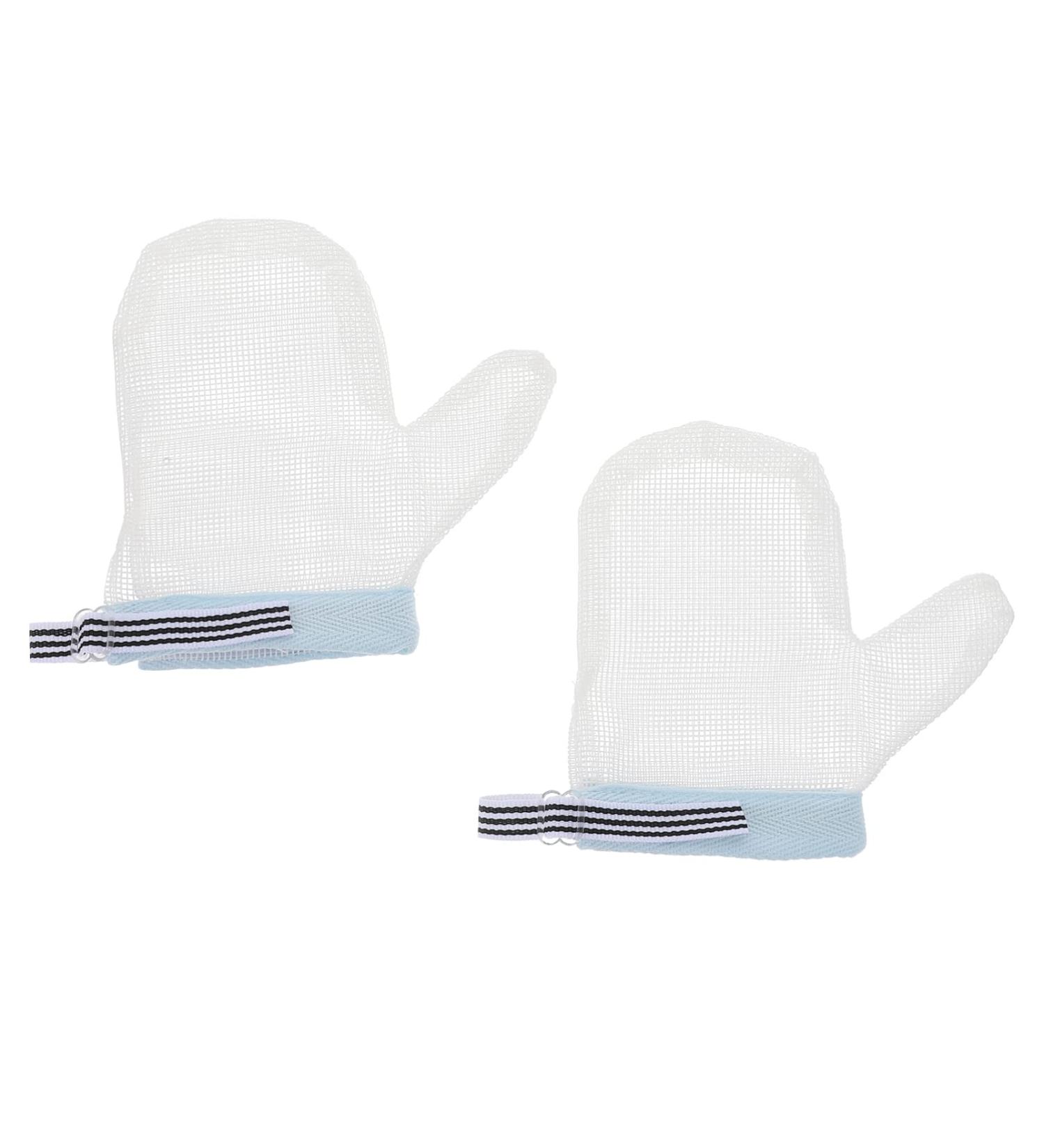 GLSTOY Newborn Blue Teething Gloves for Boys - Anti-Sucking Thumb Guard for Infant Teething Relief - Buy Online on GoSupps.com