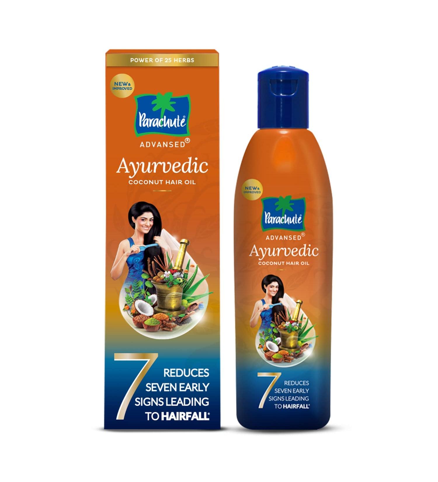 Parachute Advanced Ayurvedic Hair Oil 180ml - Controls Hair Fall & Promotes Longer Hair Growth - Buy Online on GoSupps.com