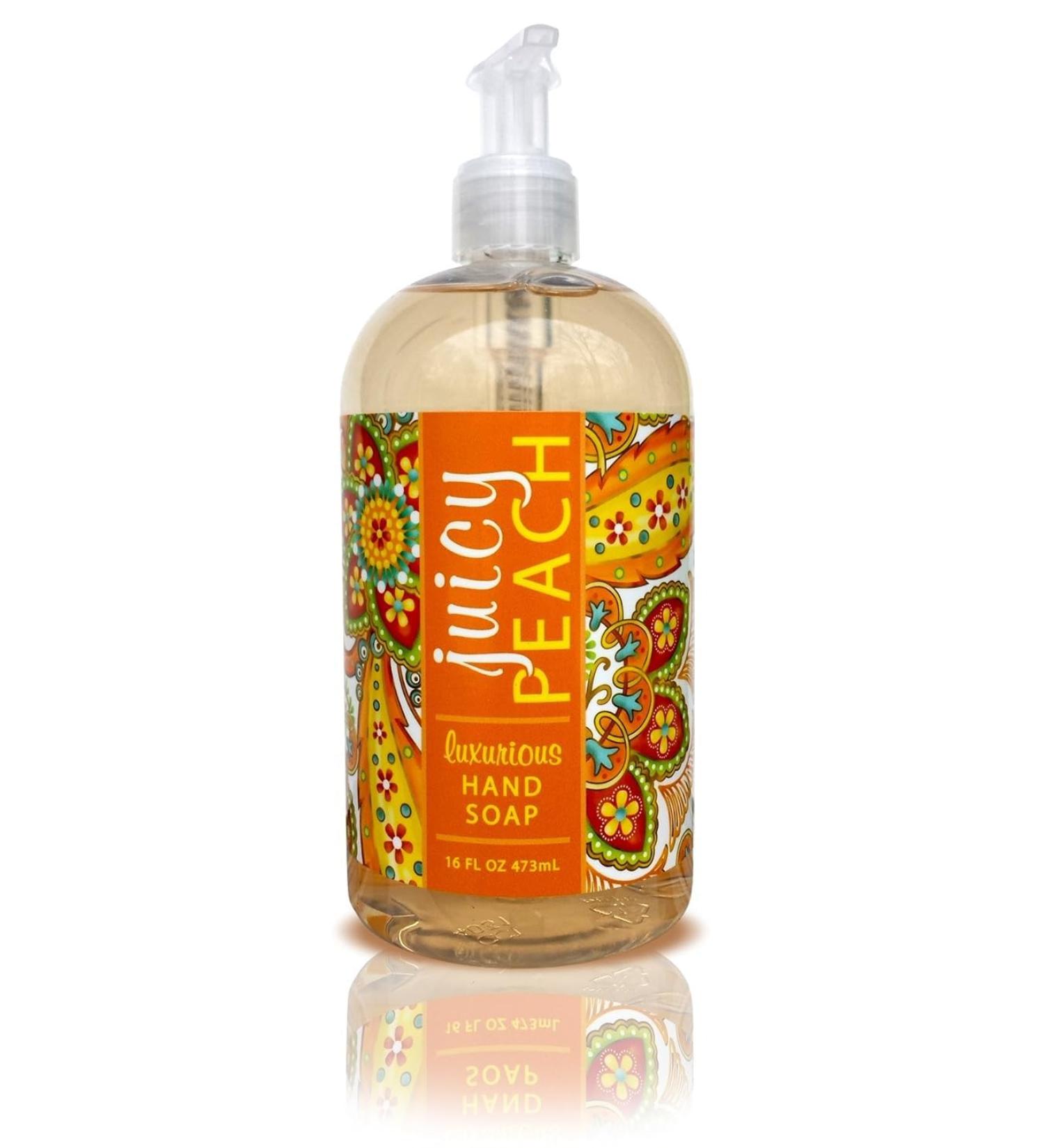 Greenwich Bay Trading Co Scented Liquid Hand Soap in Beautiful Packaging - 16 Ounce Bottle (Juicy Peach)