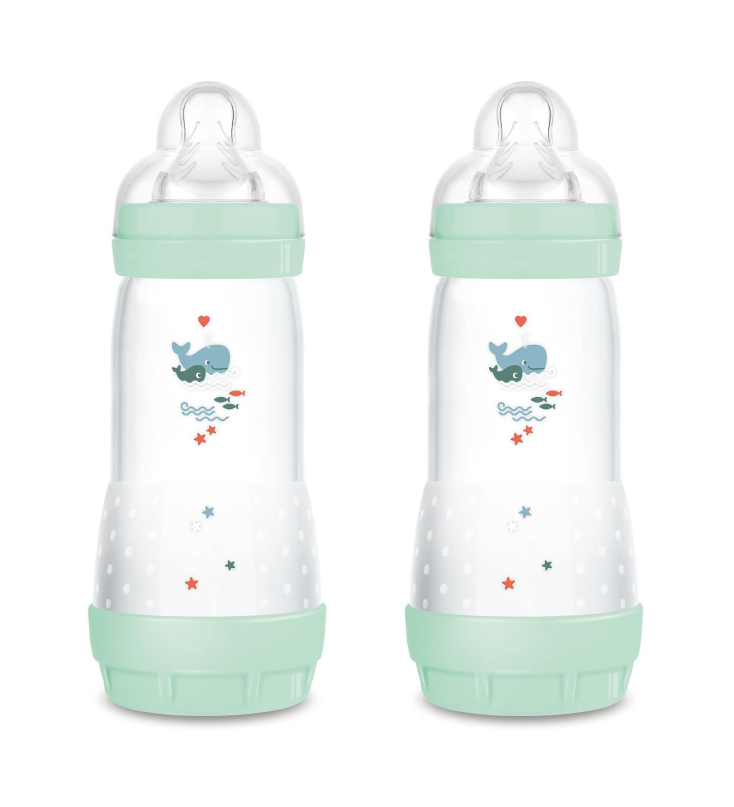 MAM Easy Start Anti-Colic Baby Bottle Set of 2 - SkinSoft Silicone Teat for 4+ Months - 320 ml - Shop Internationally - Buy Online on GoSupps.com