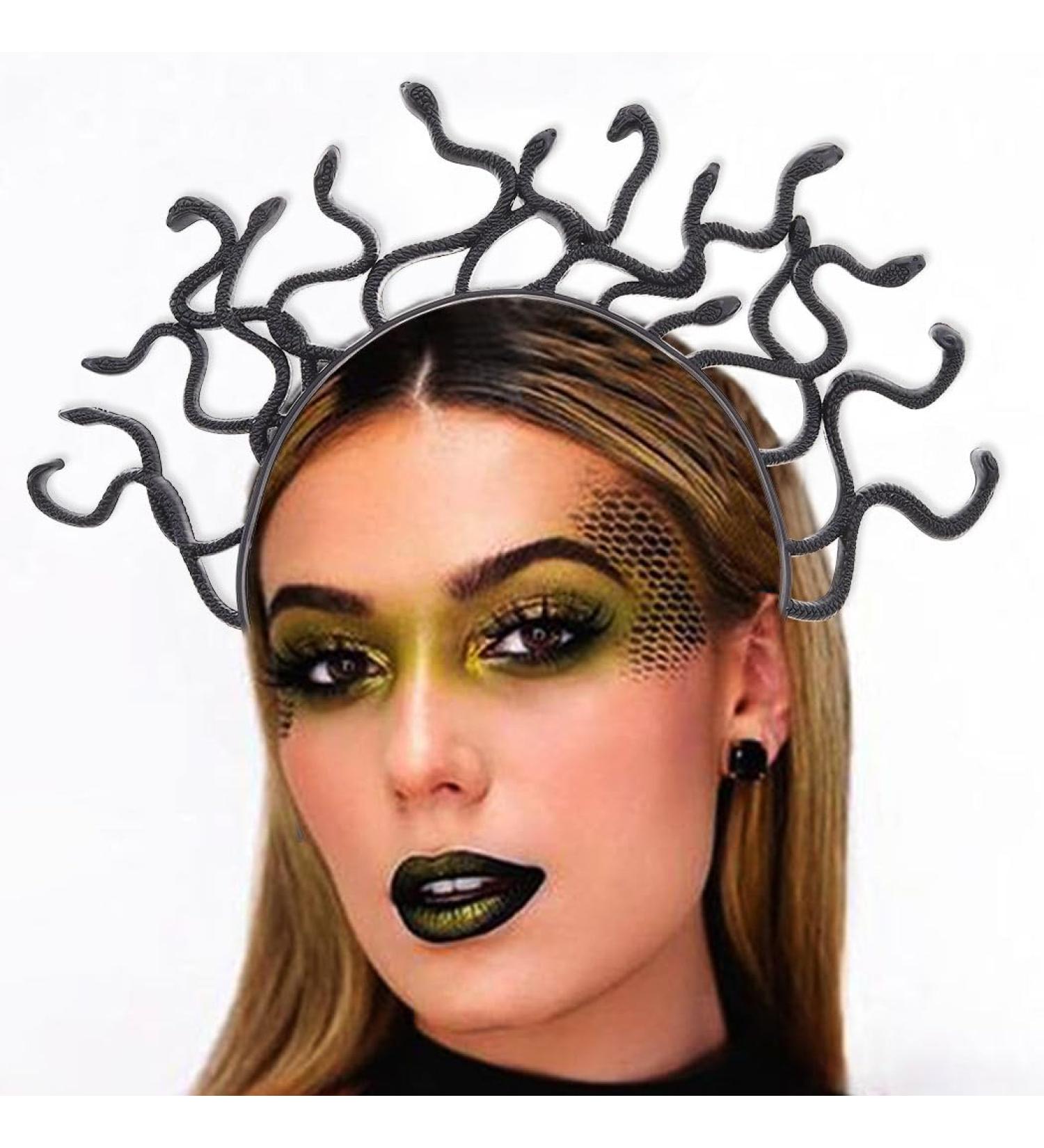 Zoestar Medusa Snake Headband Black Greek Goddess Headpiece Halloween Dress up Headdress Carnival Party Costume Hair Accessories for Women and Girls - Buy Online on GoSupps.com