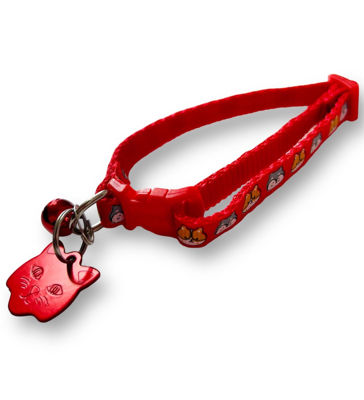 MHS Cat ID Tag Cat Collar with Bell Cat Tags for Pets Engraved ID Tag Personalised Cat Name Tags Customised Cat ID Tags (Red Tag + Red Collar) - Buy Online on GoSupps.com