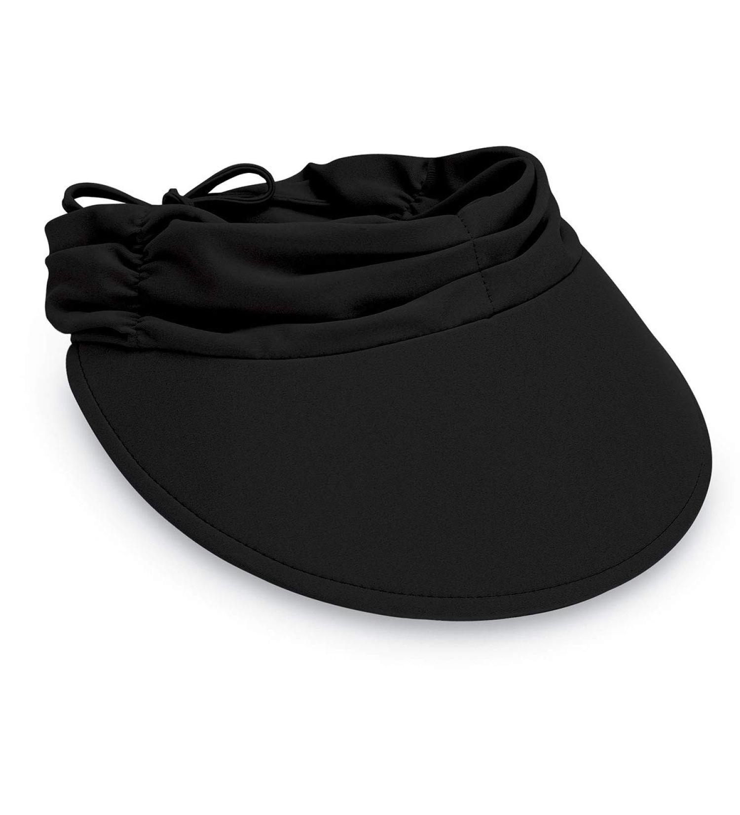 Wallaroo Hat Company Aqua Visor for Women - Ultra-Lightweight 100% Lycra - Quick Drying - Black - Buy Online on GoSupps.com