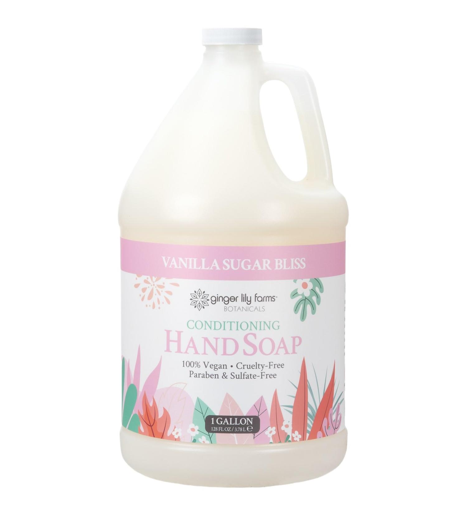 Ginger Lily Farms Botanicals Conditioning Liquid Hand Soap Refill 100% Vegan & Cruelty-Free Vanilla Sugar Bliss Scent 1 Gallon (128 fl oz) - Buy Online on GoSupps.com