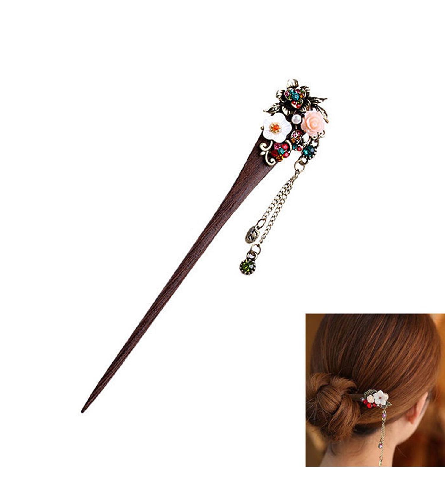 Frcolor Wooden Hair Pin Chinese Hair Sticks with Tassel Retro for Women Hair Styling Colorful - Buy Online on GoSupps.com