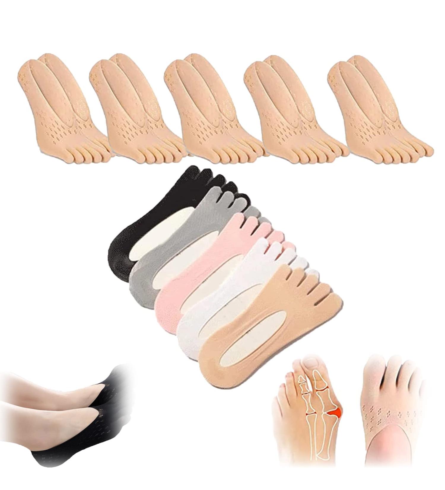 Projoint Antibunions Health Sock Anti Bunions Health Sock Anti Slip Socks Split Toe Orthopedic Compression Bunions Socks Projoint Orthopedic Socks (10pairs Nude)