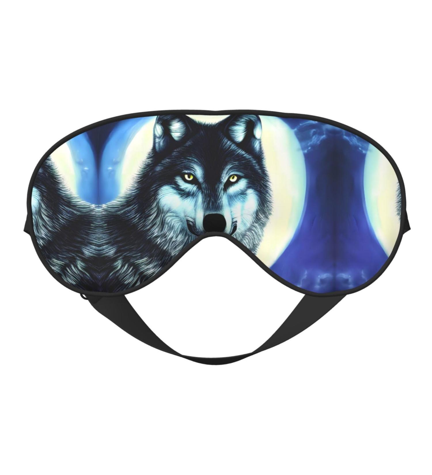 Shop Wolf Under Moon Eye Mask | Soft Adjustable & Comfortable Sleep Mask for Men & Women - International Shipping Available - Buy Online on GoSupps.com