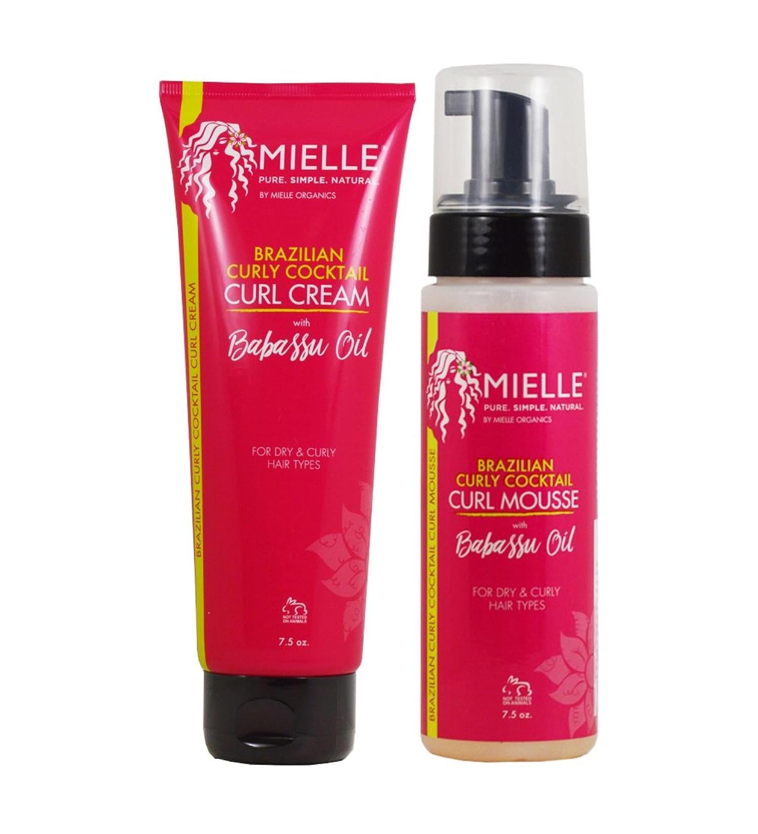 Mielle Brazilian Curly Cocktail Curl Cream & Mousse Set - 8oz - Best for Defined Curls & International Shipping - Buy Online on GoSupps.com