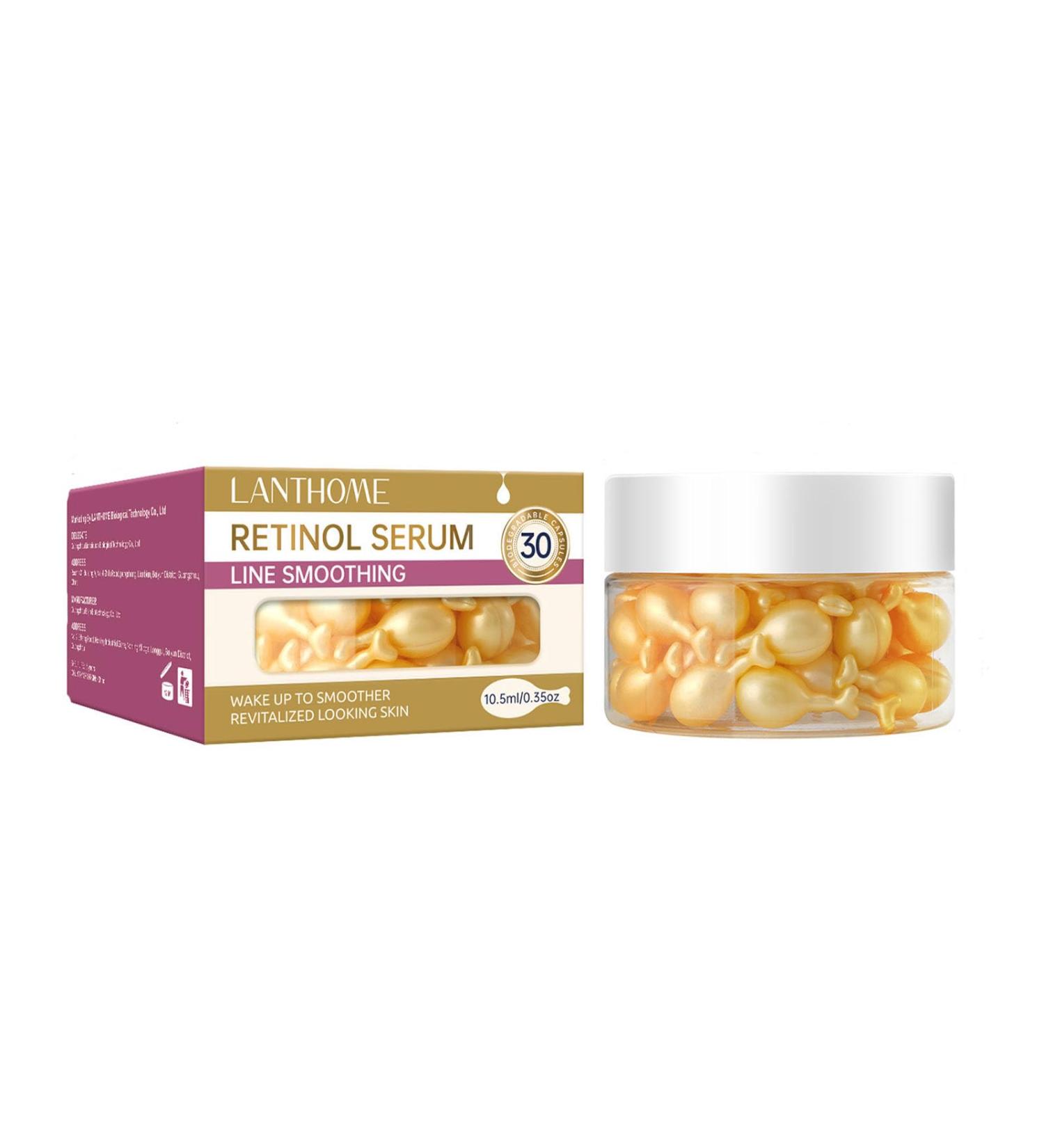 Retinol Face Serum Anti-Aging Hydrating Repairing Facial Serum Capsules with Retinol & Hyaluronic Reduces Fine Lines & Wrinkles & Nourishes Skin for Men & Women - Buy Online on GoSupps.com
