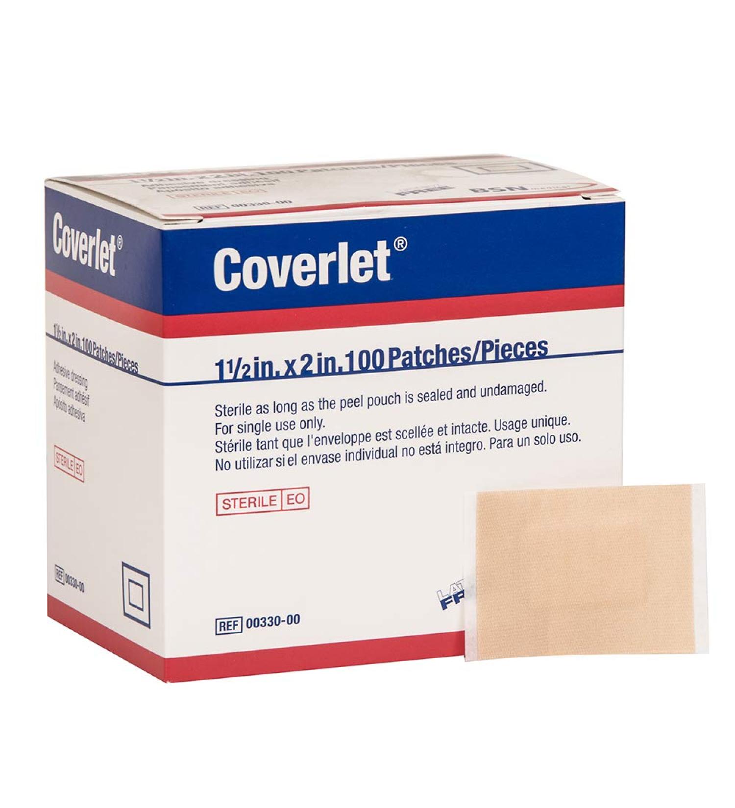 Coverlet Patches Adhesive Bandage 1-1/2 x 2  Box of 100