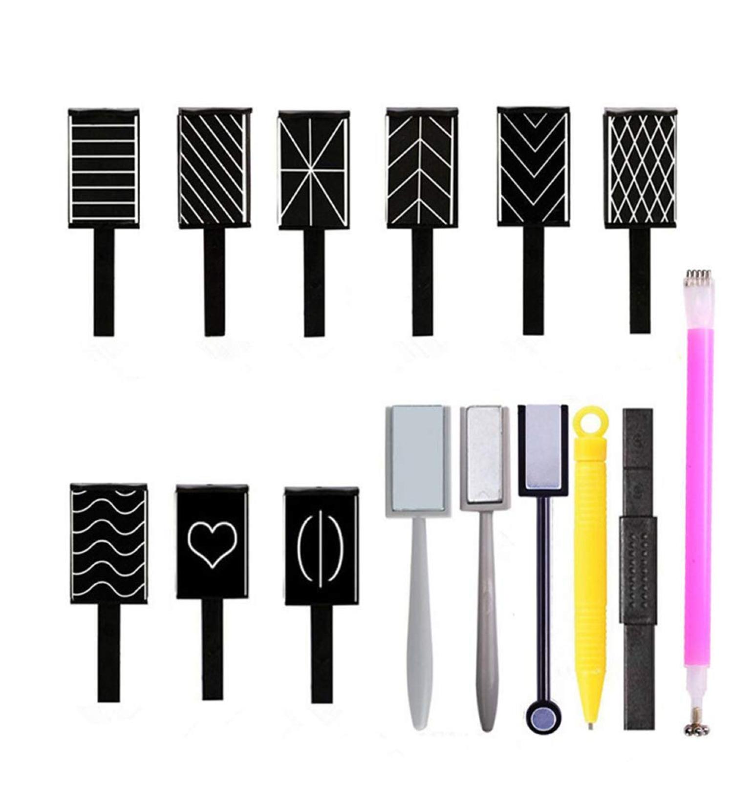 Shogpon 15-Piece High-Quality Magnet Stick Pencil Set for Stunning Cat Eye Nail Art | DIY 3D Magnetic Gel Polish Tools - Buy Online on GoSupps.com
