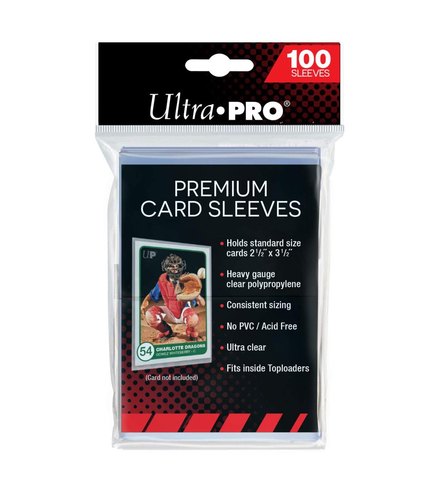 Ultra Pro - Premium Clear 100ct. Card Sleeves - Standard Size Card Sleeves to Protect Sports Cards, Baseball Cards, Football Cards, and Collectible Cards