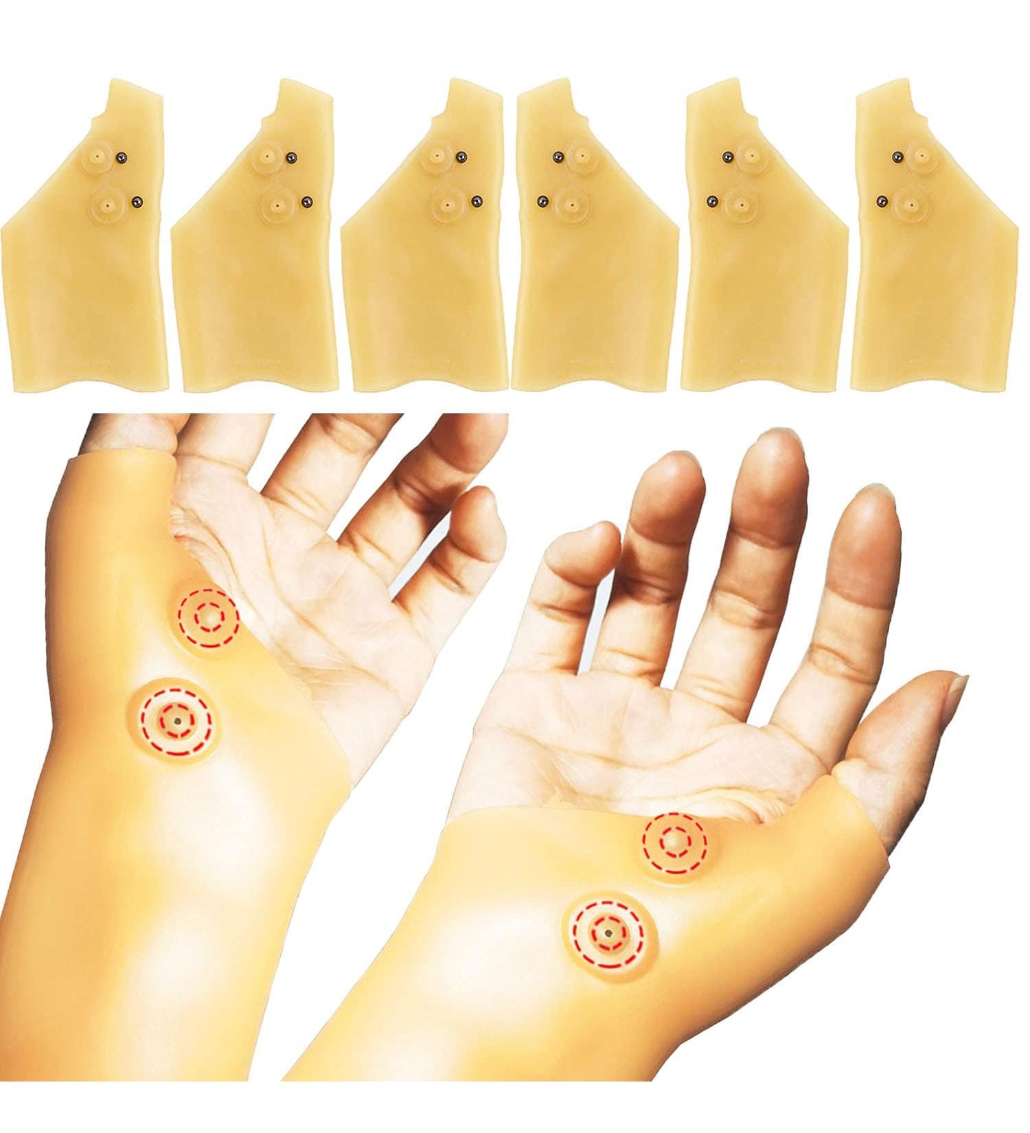 6-Piece Gel Carpal Tunnel Wrist Brace Set with Magnetic Support - Waterproof Silicone for Arthritis & Tendonitis Relief - Buy Online on GoSupps.com