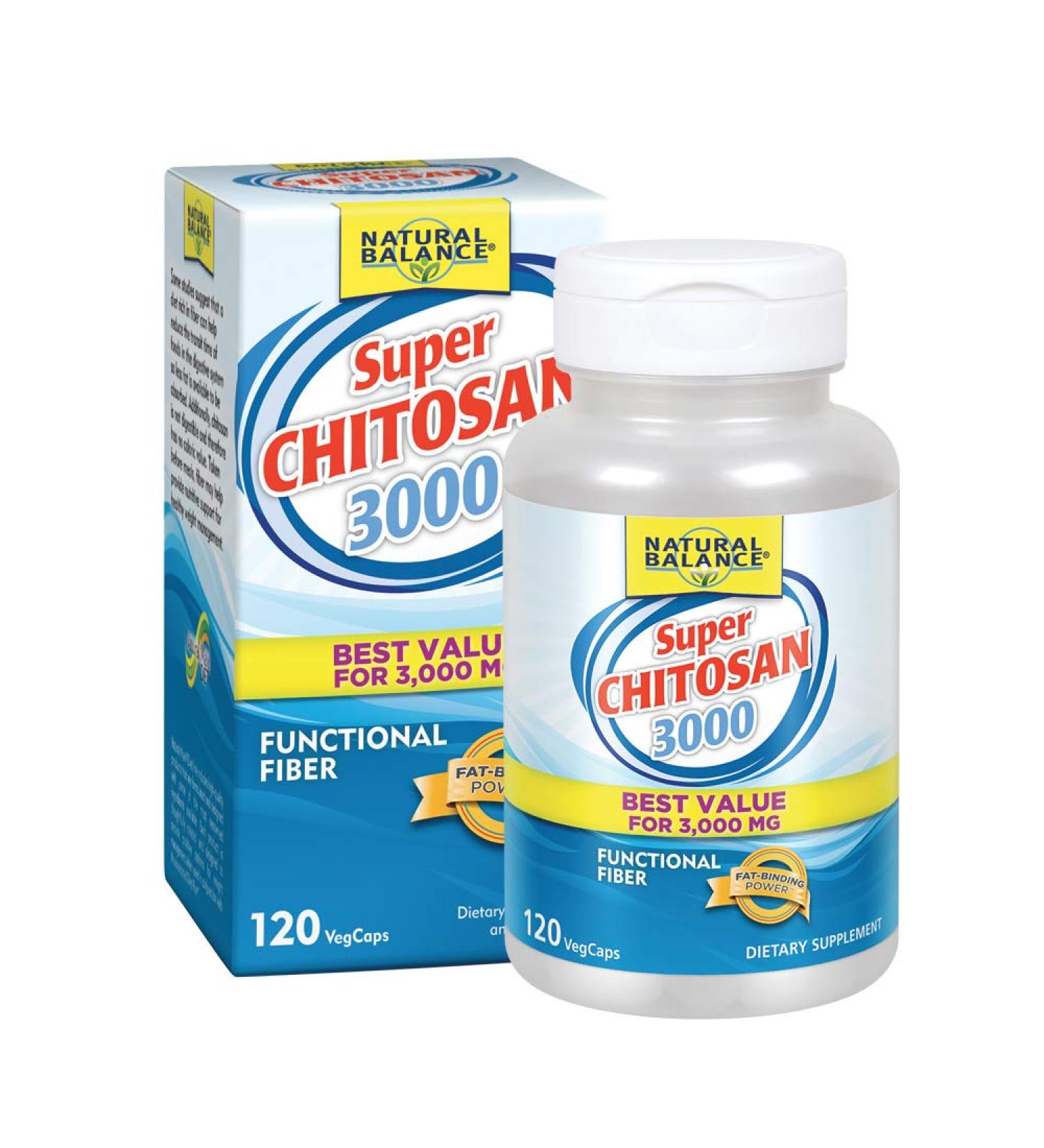 Natural Balance Super Chitosan 3000 - 120 Veg Capsules for Weight Management - Buy Online on GoSupps.com