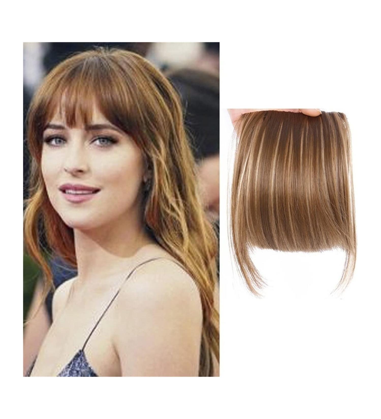 Bangs Hair Clip Fringe Bangs Synthetic Hair Extensions Clip in Bangs 6" Short Straight Hairpiece Thick Natural Front Neat Bangs with Temples for Women Girls Bangs Clip in Hair (Color : 12H22 Size : 6inches 12H22 - Buy Online on GoSupps.com
