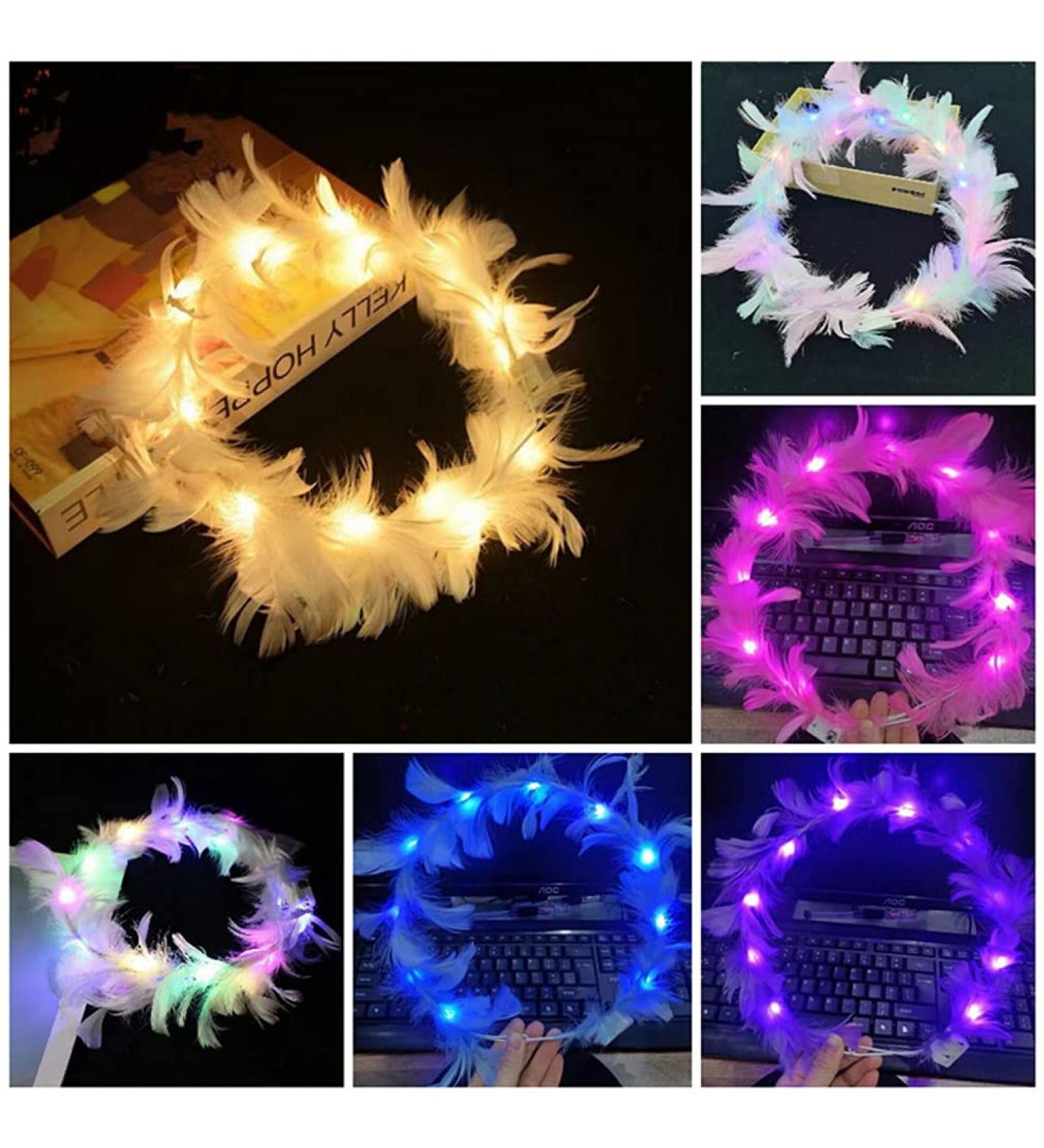 6 Pack LED Flower Crown Headband with Color Changing Lights - Perfect for Wedding, Festival, Party - Cute Flashing Hair Accessories for Girls and Women - Buy Online on GoSupps.com