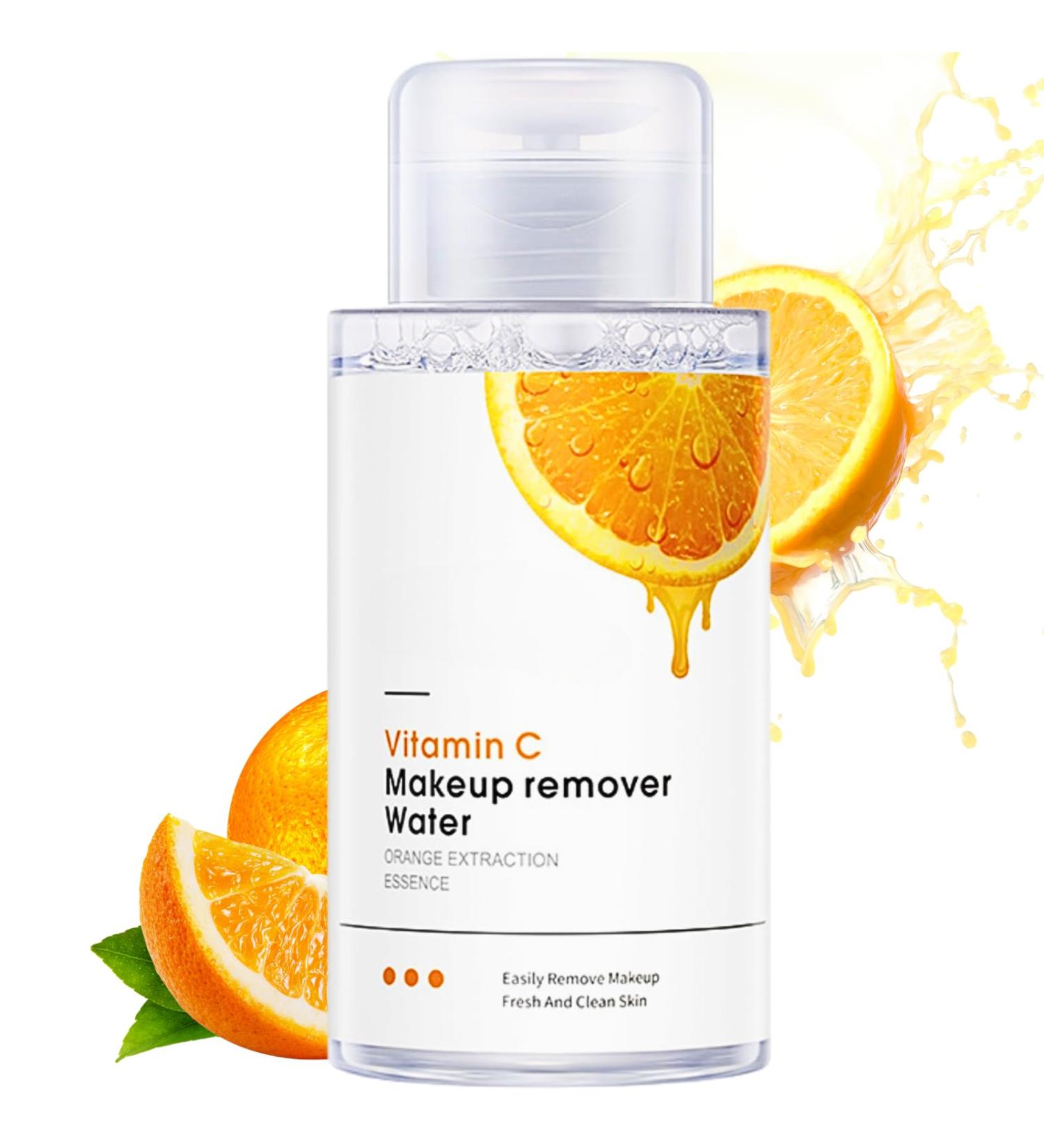 300ml Vitamin C Cleansing Water For Makeup Remover Makeup Remover with VC to Dissolve Oil and Make-Up in an Instant Vitamin C Face Wash Mascara Remover Gentle Skin Cleanser for Face Eyes and Lips - Buy Online on GoSupps.com
