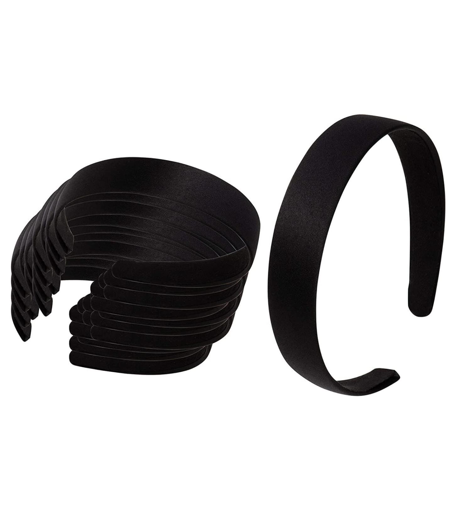 Black Satin Covered Headbands for Women or Teens - 24 Pack (4.8 x 5.75 x 1 In) - Buy Online on GoSupps.com