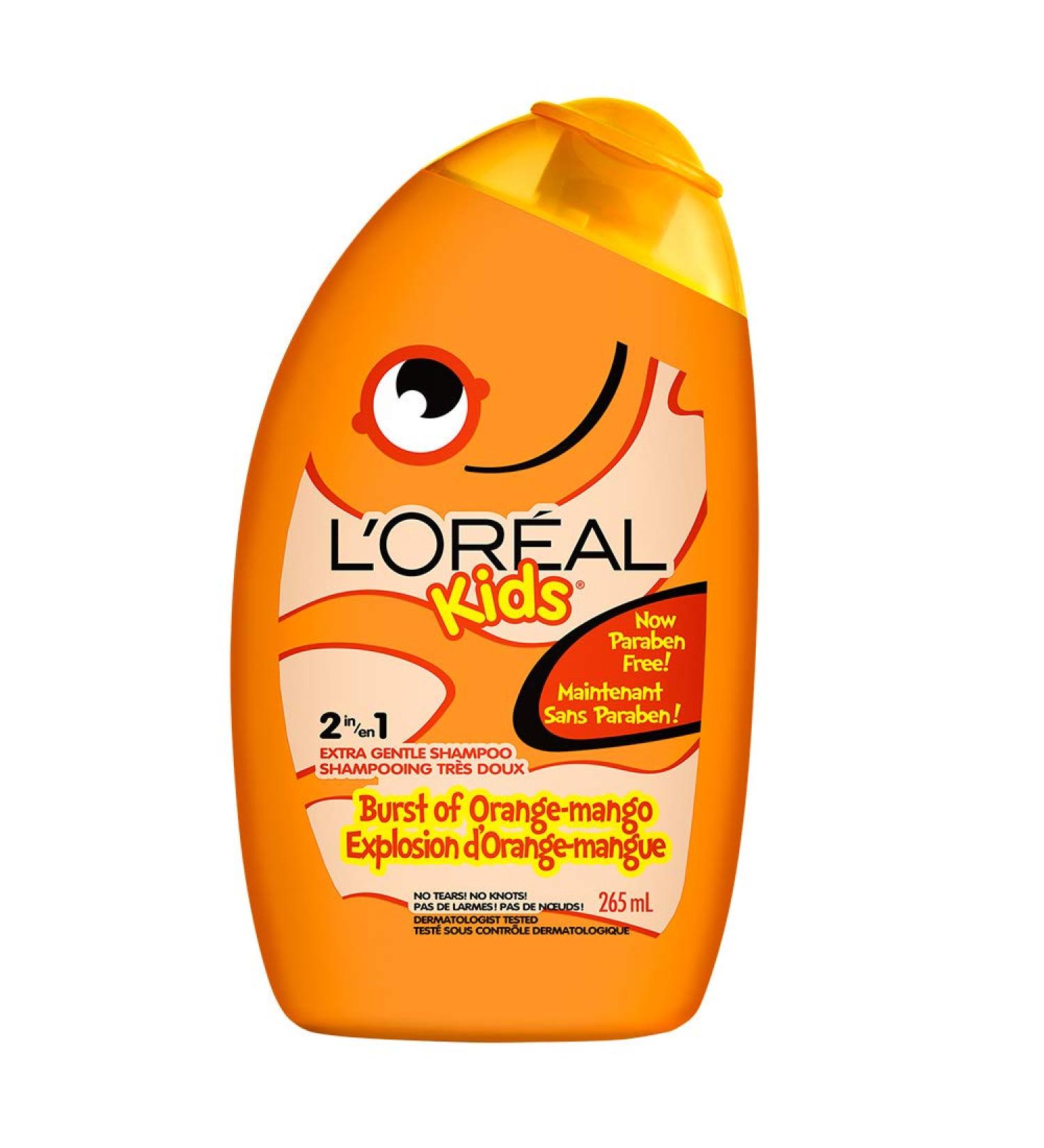 L'Oreal Paris Kids Shampoo and Conditioner Orange Mango 2 in 1 Paraben Free Extra Gentle Dermatologist Tested Tear-Free 265 ml Orange Mango 2 in 1 - Buy Online on GoSupps.com
