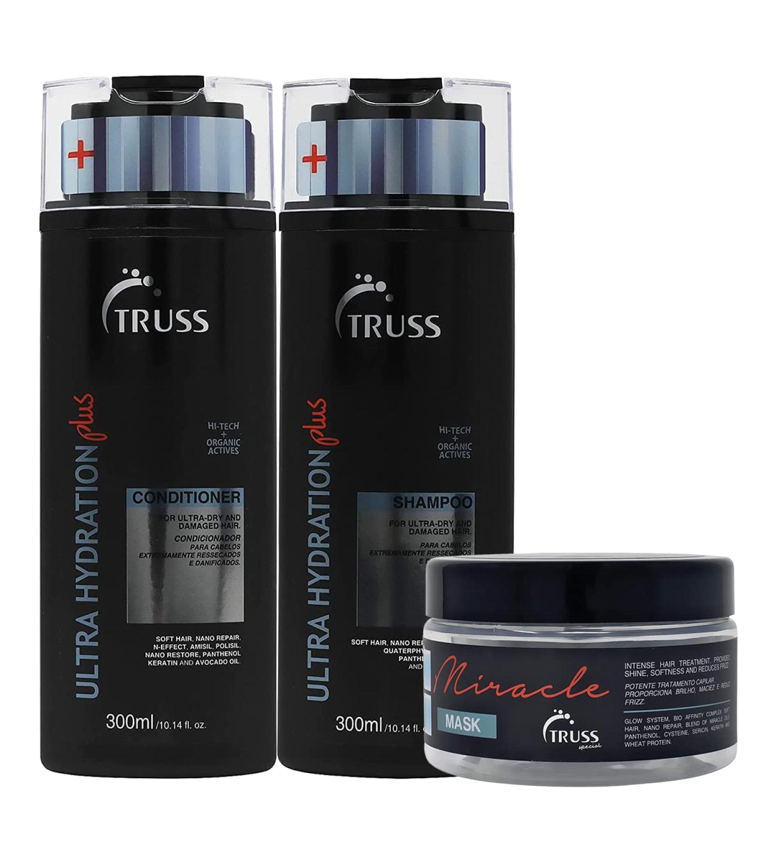 TRUSS Ultra Hydration Shampoo & Conditioner Set + Miracle Hair Mask - Hydrating Haircare Bundle - Buy Online on GoSupps.com