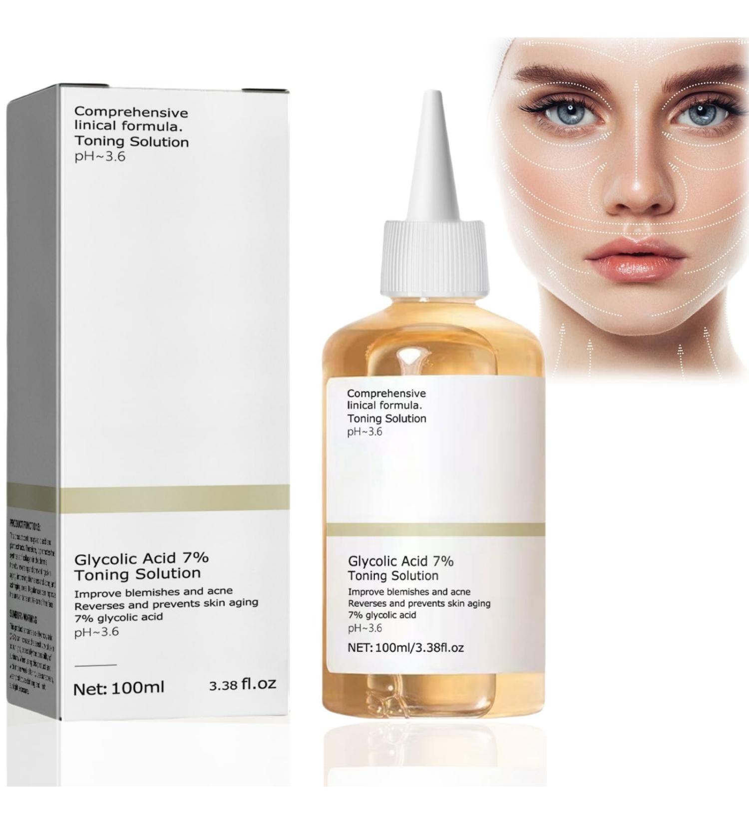 Glycolic Acid 7% Toning Solution Glycolic Acid 7% Toning Resurfacing Solution Glycolic Acid Skin Toner for Blemishes and Acne Facial Exfoliation Glycolic Acid Serum Skincare Hydrating Toner (100ml) - Buy Online on GoSupps.com