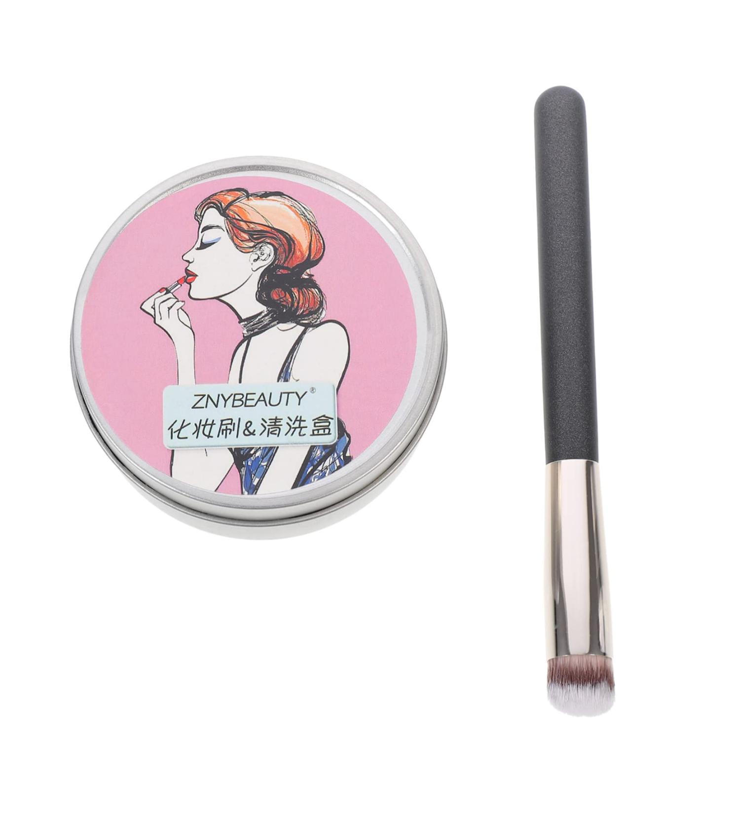 SKISUNO Makeup Brush Portable Washing Brush Cleaning Pad Professional Concealer Brush Makeup Tool Makeup Cleaning Mat Makeup Foundation Brush Cosmetic Brush Travel Sponge Makeup Set Birch - Buy Online on GoSupps.com