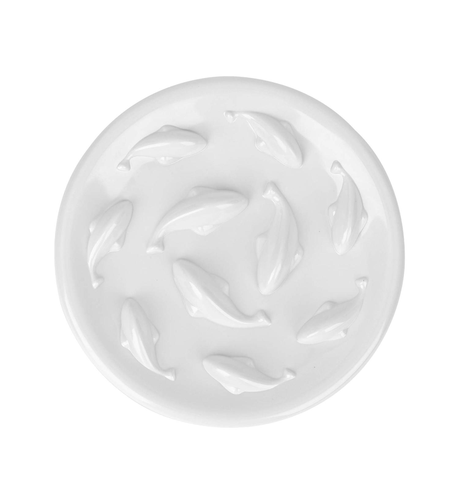 MSBC Pet Slow Feed Dish for Cats and Small Dogs - Fish Pool Design, Interactive Bloat Stop Puzzle Feeder Bowl - Healthy Eating Diet, Food Grade Material - Easy to Clean, Dishwasher Safe, Small - White - Buy Online on GoSupps.com