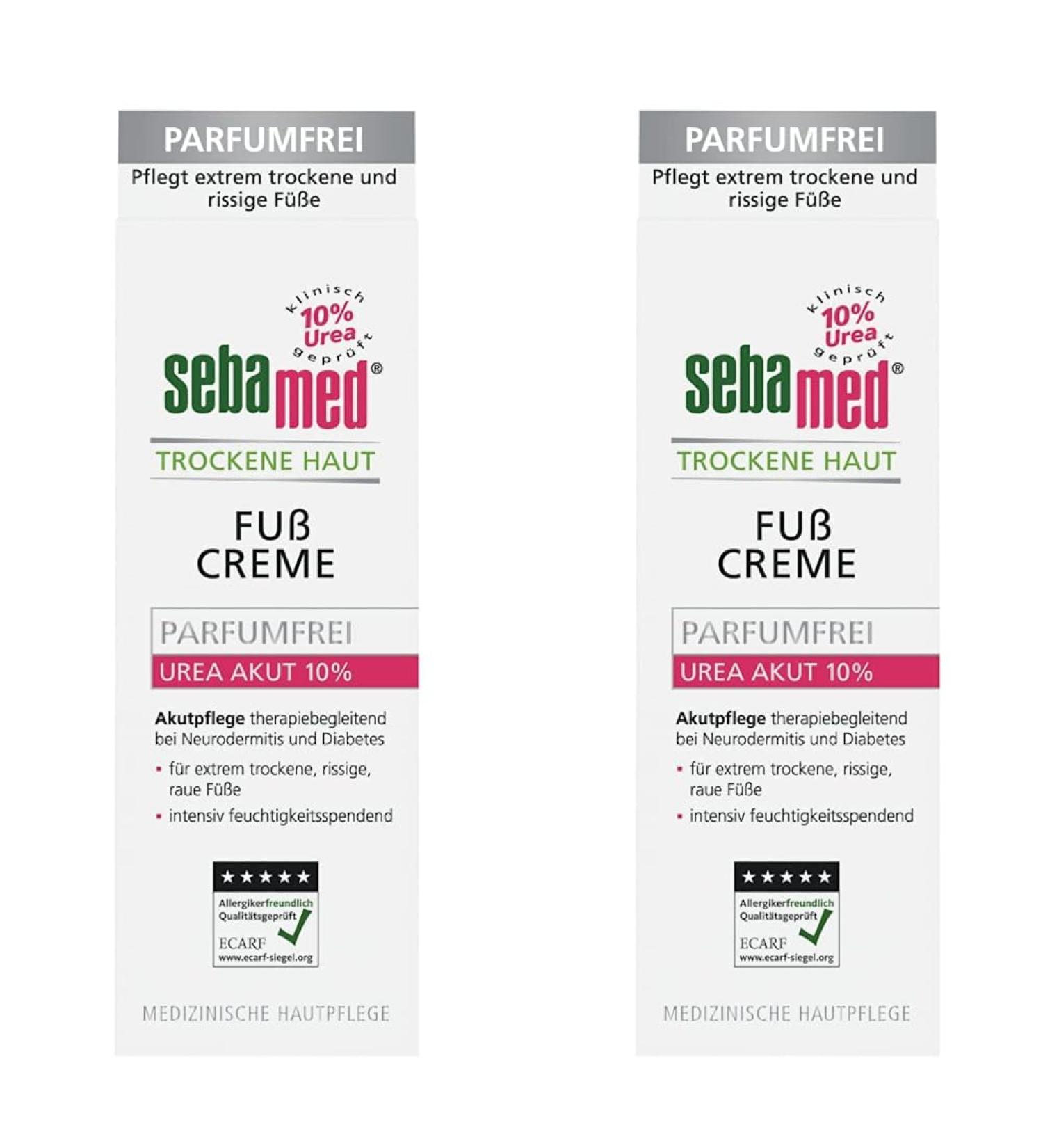 Sebamed Dry Skin Foot Cream Urea 10% | Perfume-Free Acute Care for Extremely Dry Cracked Feet | 100ml (Pack of 2) - Dermatologically Tested - Buy Online on GoSupps.com