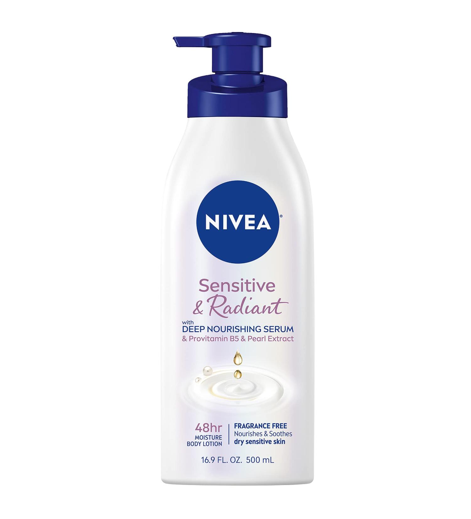 NIVEA Sensitive and Radiant Body Lotion 16.9 Fl Oz - Moisturizing Lotion for Dry and Sensitive Skin - Buy Online on GoSupps.com