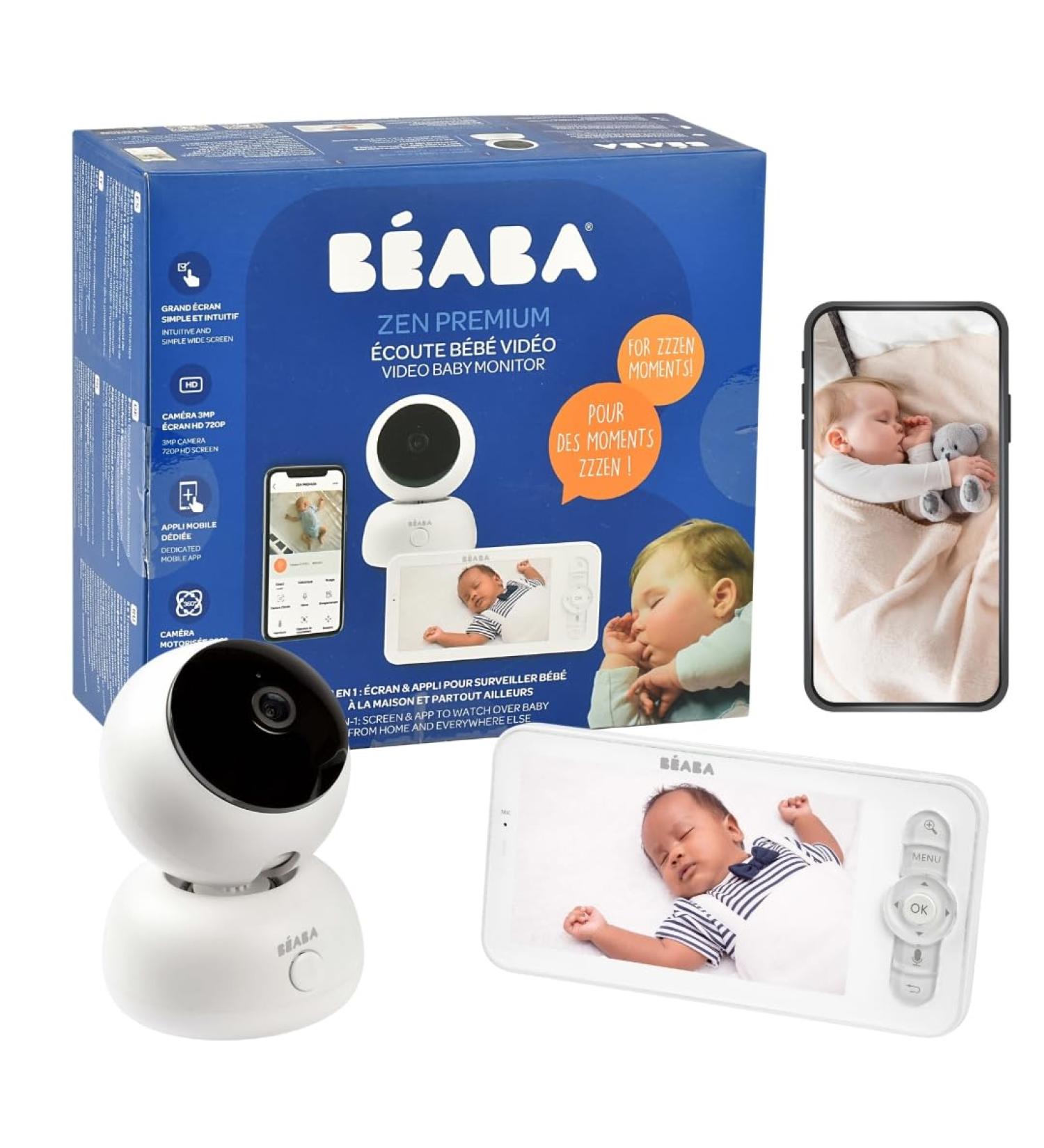 Buy B aba 2-in-1 Baby Monitor - HD Camera Night Vision App Control | Zen Premium White - Buy Online on GoSupps.com