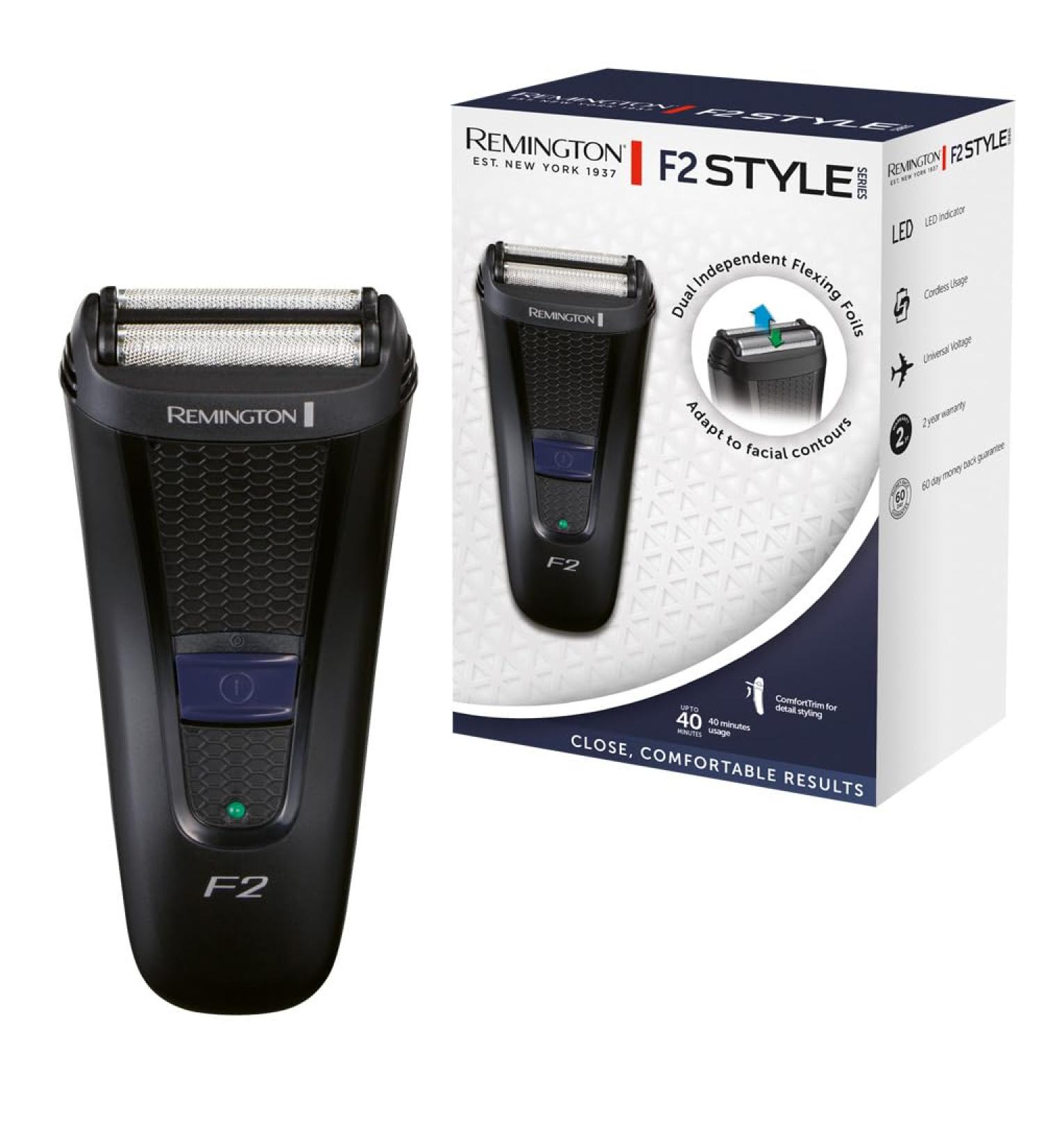 Remington F2 Men's Electric Shaver - Pop-Up Trimmer, Washable, LED Display - Foil Shaver F2002 Blue - Buy Online on GoSupps.com