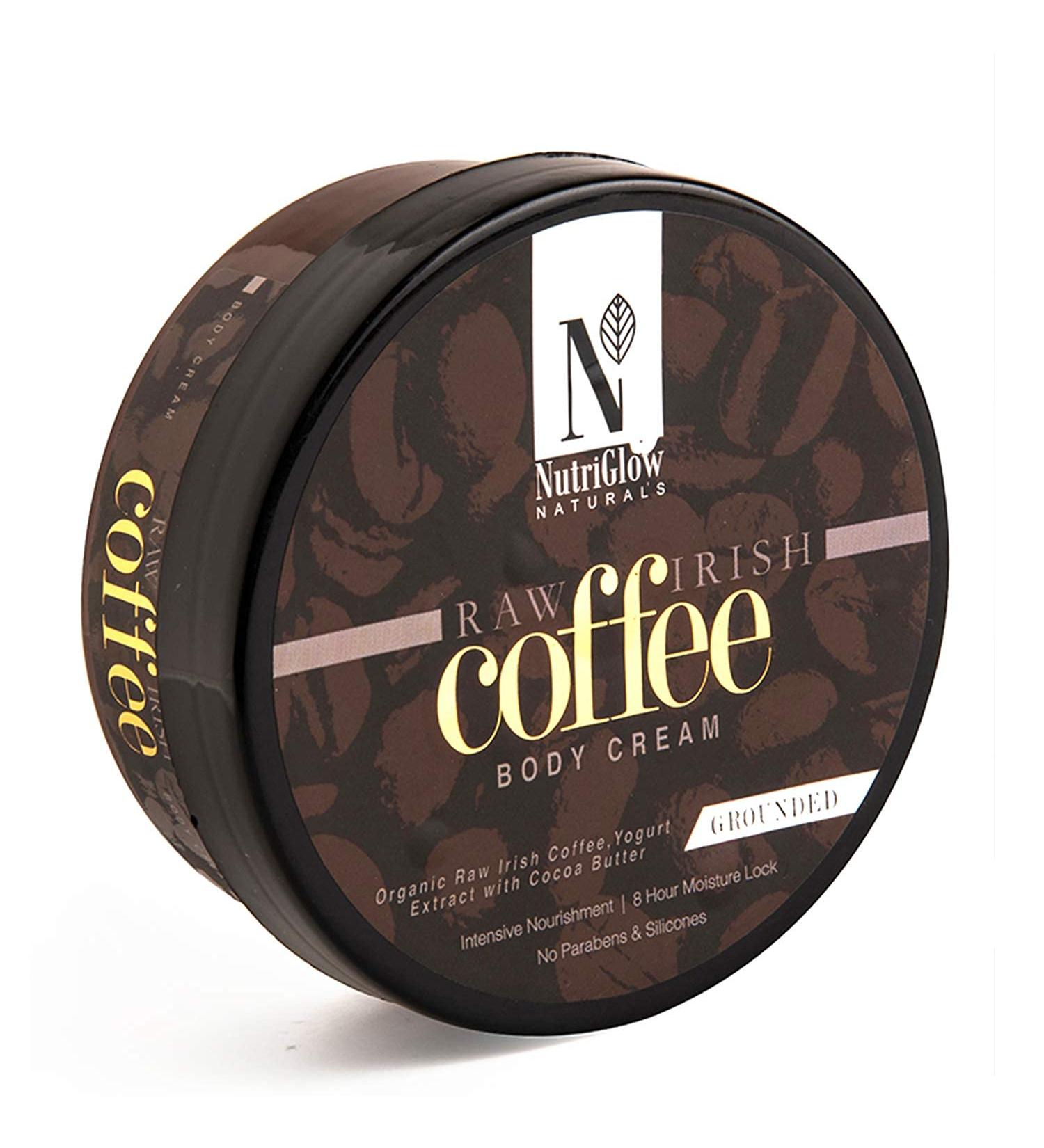 NUTRIGLOW Natural Raw Irish Coffee Body Cream - Deep Moisturization Natural Glow Dark Spots & Cellulite Reduction Anti-Aging Paraben & Sulfate Free - 7.05 Oz - Buy Online on GoSupps.com