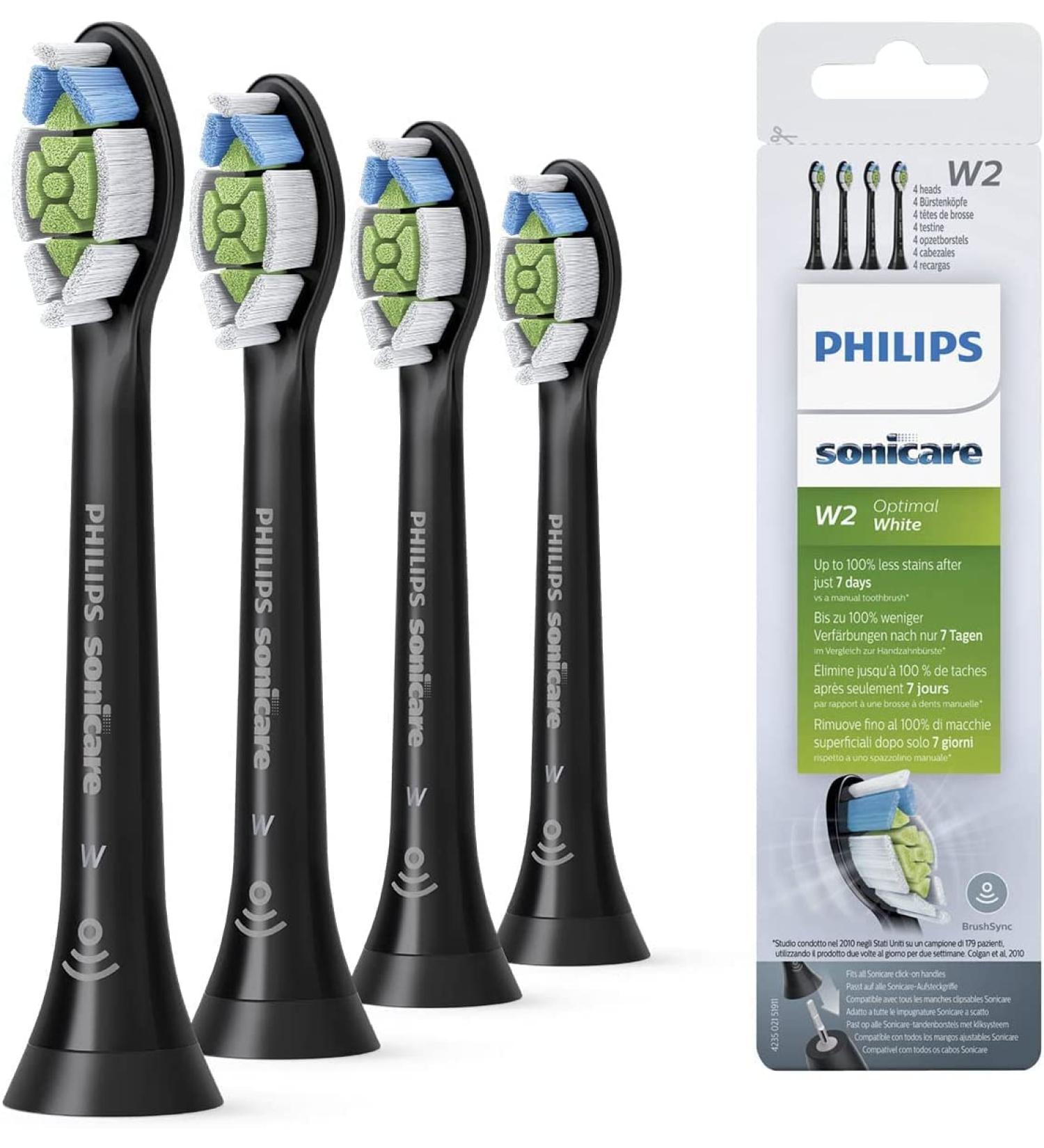 Philips Sonicare HX6064/33 DiamondClean Black Toothbrush Heads - 4 Pack - Buy Online on GoSupps.com