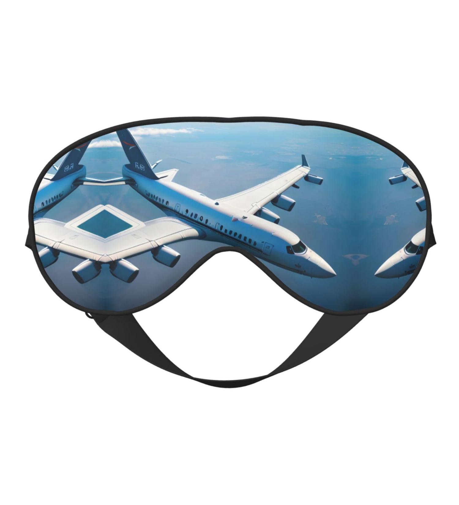 Airplanes Print Double-Sided Eye Mask | Soft Light-Blocking Sleep Mask for Restful Sleep | Shop Worldwide - Buy Online on GoSupps.com