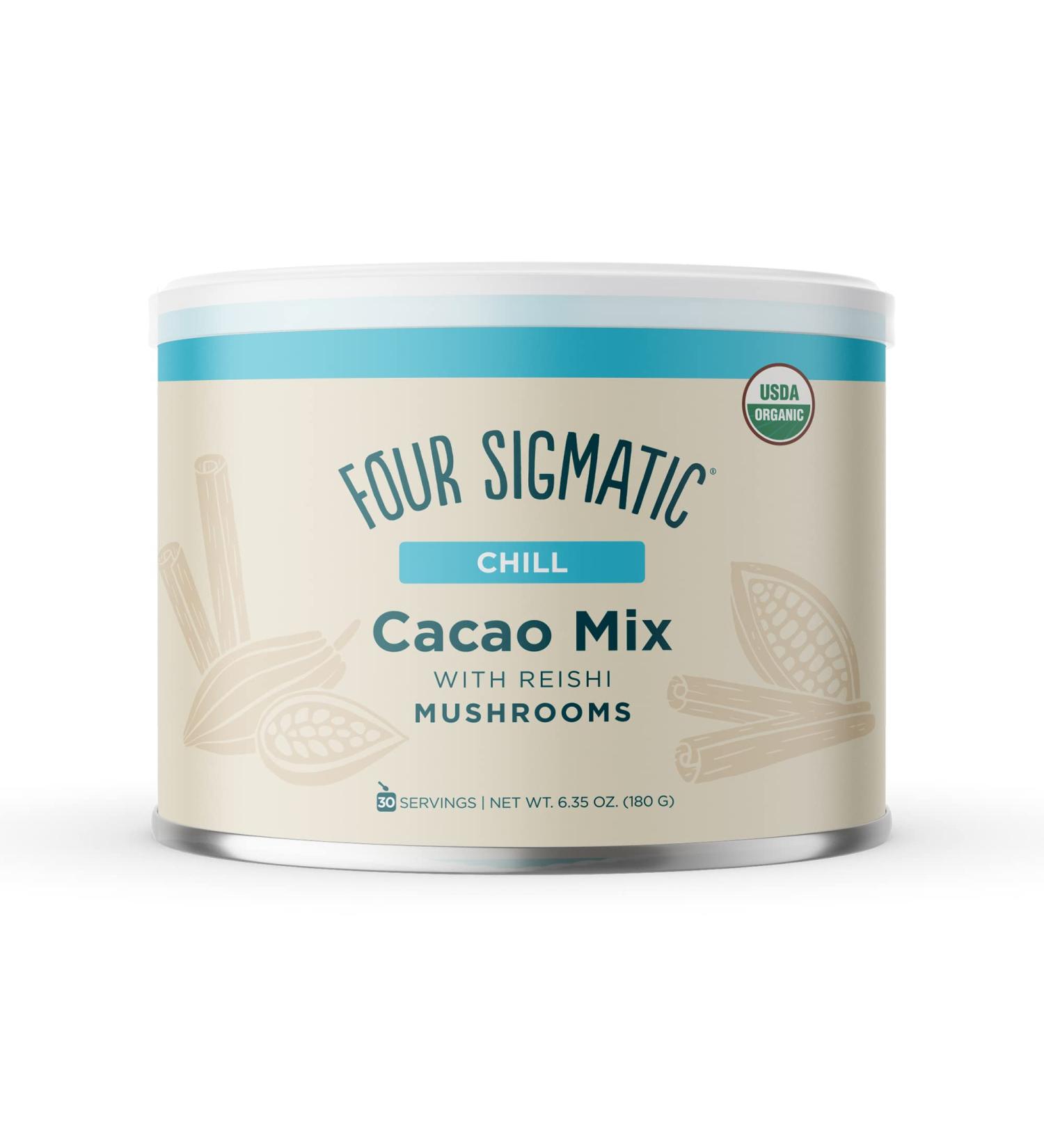 Four Sigmatic Reishi Mushroom Hot Cacao Mix | Stress & Sleep Support | Vegan & Gluten-Free | USDA Fair Trade | 30 Servings - Buy Online on GoSupps.com