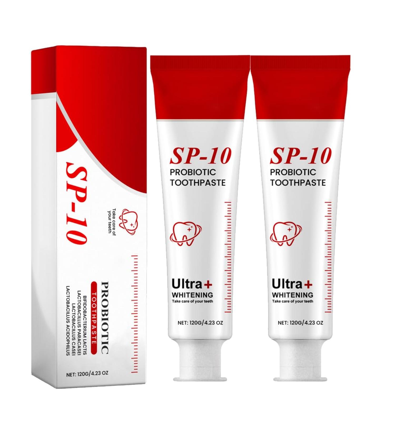 Teegxddy 2 stuks Sp10 Probiotic Toothpaste 120G Probiotic Toothpaste Sp10 Whitening Toothpaste for Deep Cleaning Toothpaste SP10 Ultra Whitening Fresh Breath - Buy Online on GoSupps.com