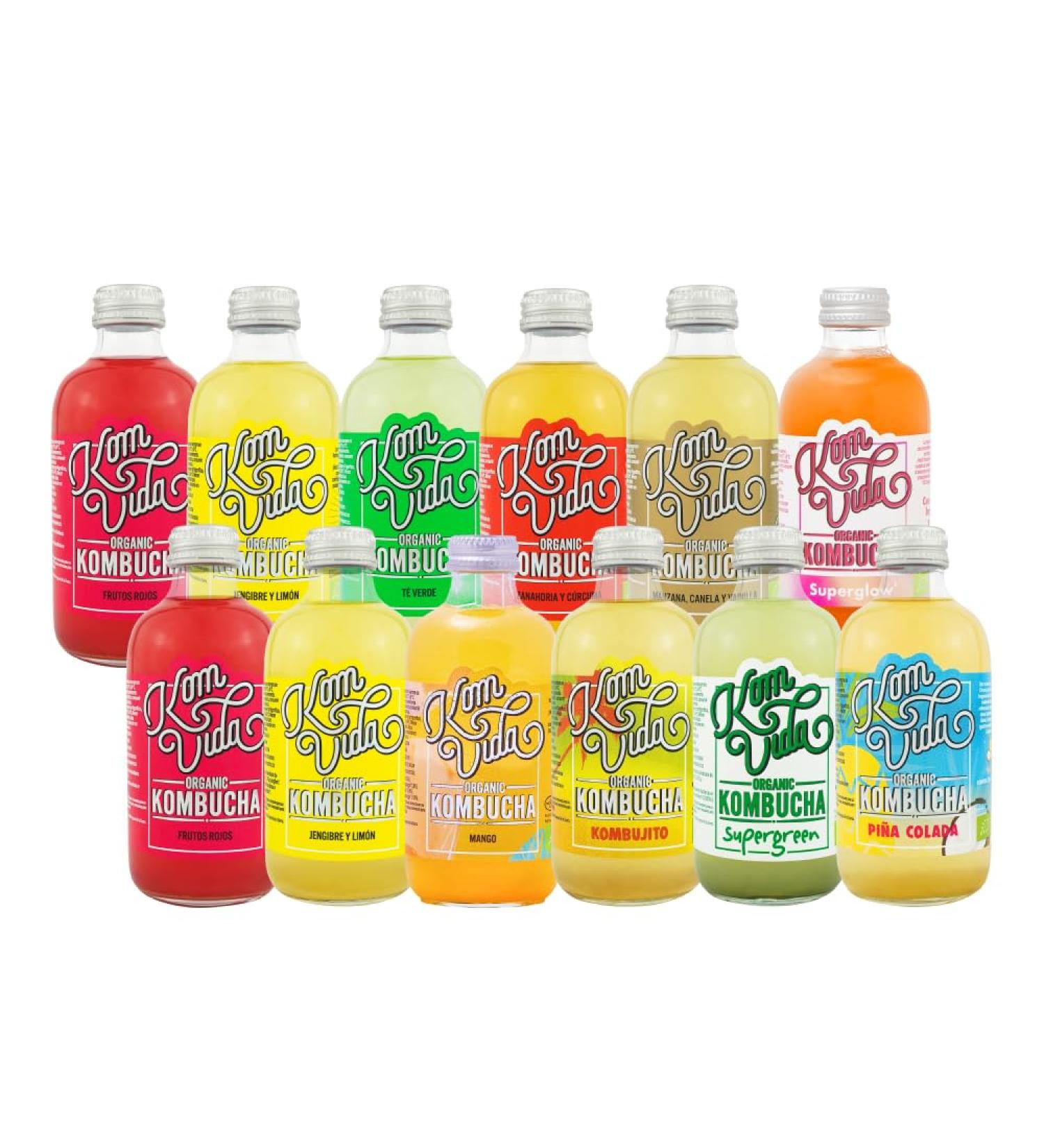  Komvida Kombucha - Komvida - Multi-flavor Kit - 12 x 250ml bottles - Chilled delivery - Buy Online on GoSupps.com