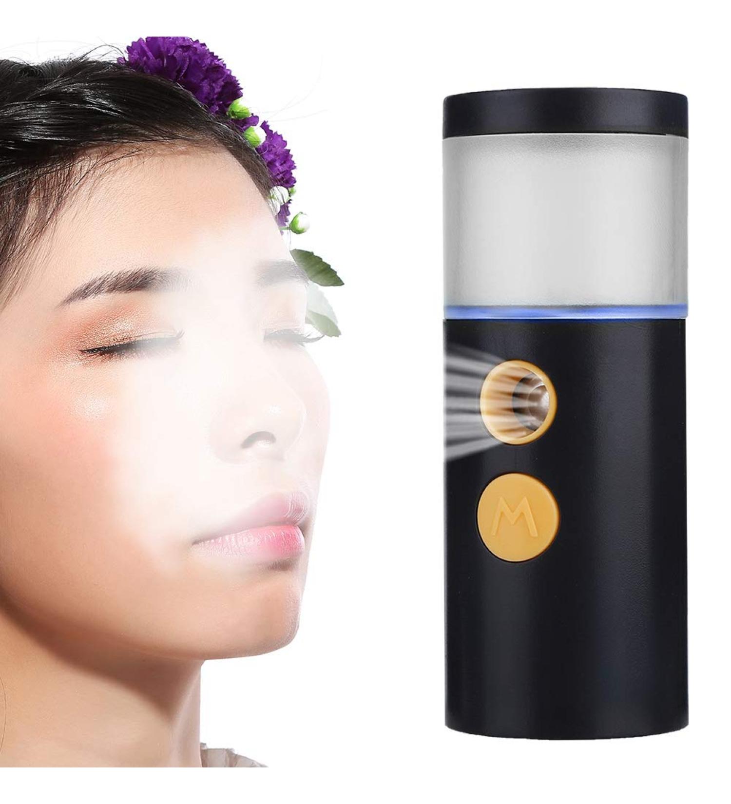 Rechargeable Portable Spray Atomization Moisturizing Face Steaming Sprayer 20ml - Black with Uniform Atomization Technology for Deep Skin Moisturizing (White) (Black) - Buy Online on GoSupps.com