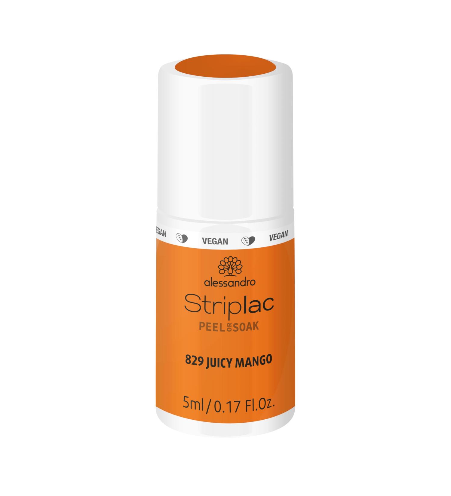 alessandro Striplac Peel or Soak - Sweet Sorbets - Juicy Mango - Vegan - LED Nail Polish in Orange - For Perfect Nails in 15 Minutes 5 ml