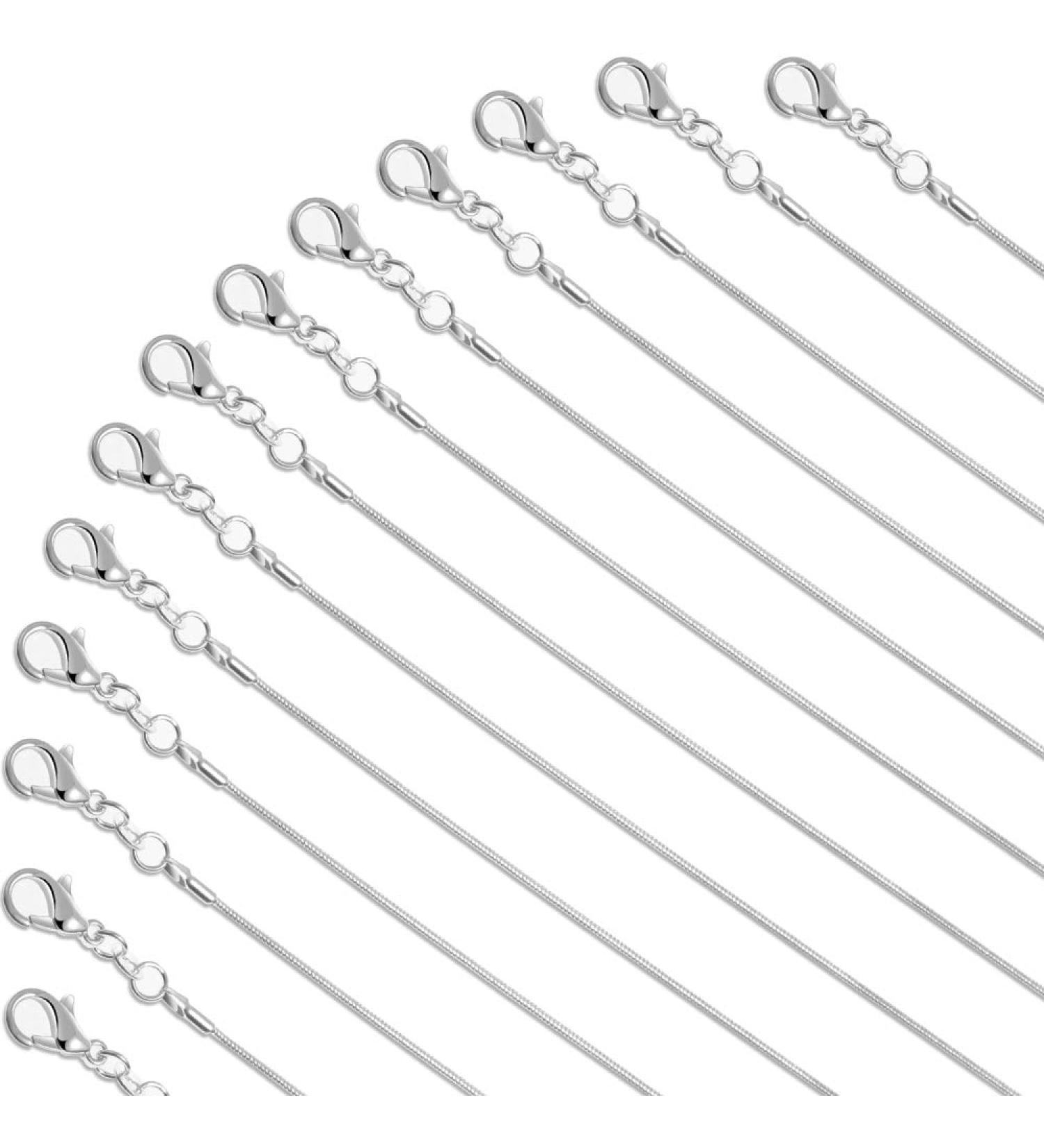 Paxcoo 30 Pack Bulk 24 Inch Silver Plated Snake Chains for Jewelry Making - 1.2mm - Buy Online on GoSupps.com