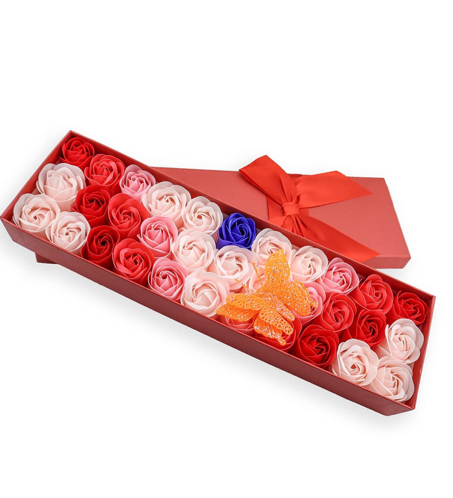 JIALEEY 33 PCS Floral Scented Bath Soap Rose Flower Petals Essential Oil Set - Perfect Valentine's Day Gift for Her - Buy Online on GoSupps.com