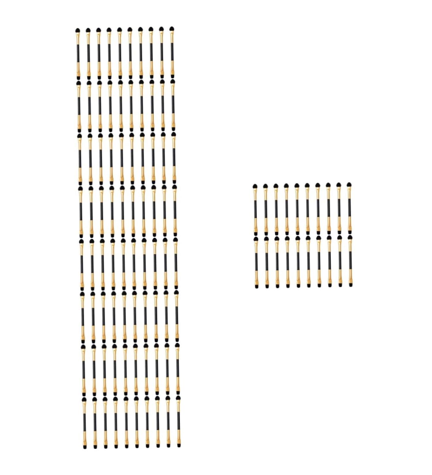 FOMIYES 100 Pcs Double Ended Eyeshadow Brush Eye Shadow Makeup Brush Small Eyeshadow Brush Eyeshadow Makeup Brush Precision Eyeshadow Brush Eye Makeup Brush Eyeshadow Brush for Women 12.50X0.50X0.50CMx5pcs Goldenx5pcs - Buy Online on GoSupps.com