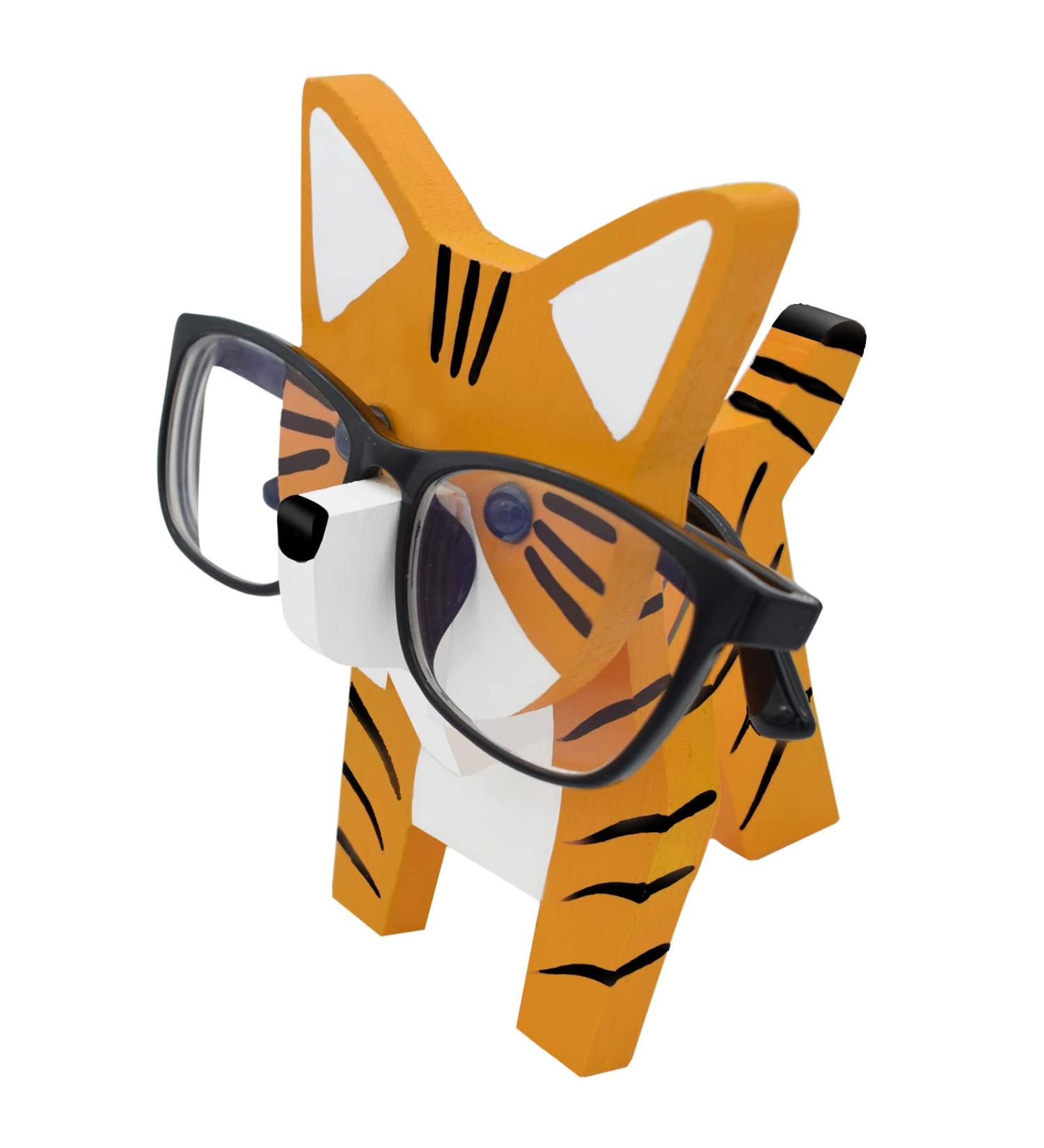 Vipbuy Cat-Shaped Wood Carved Glasses Holder | 3D Wood Puzzle Display Rack for Sunglasses | Unique Pet Lover Gift & Home Office Decor - Buy Online on GoSupps.com
