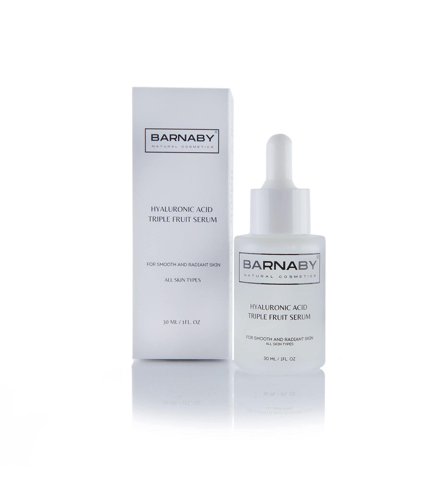 Hyaluronic Acid Triple Fruit Serum | Luxury Pure Hyaluronic Acid Face Serum with Vitamin B5 Anti-Aging Prevent Wrinkles Spots Acne and Blemishes from Barnaby Skincare - Buy Online on GoSupps.com