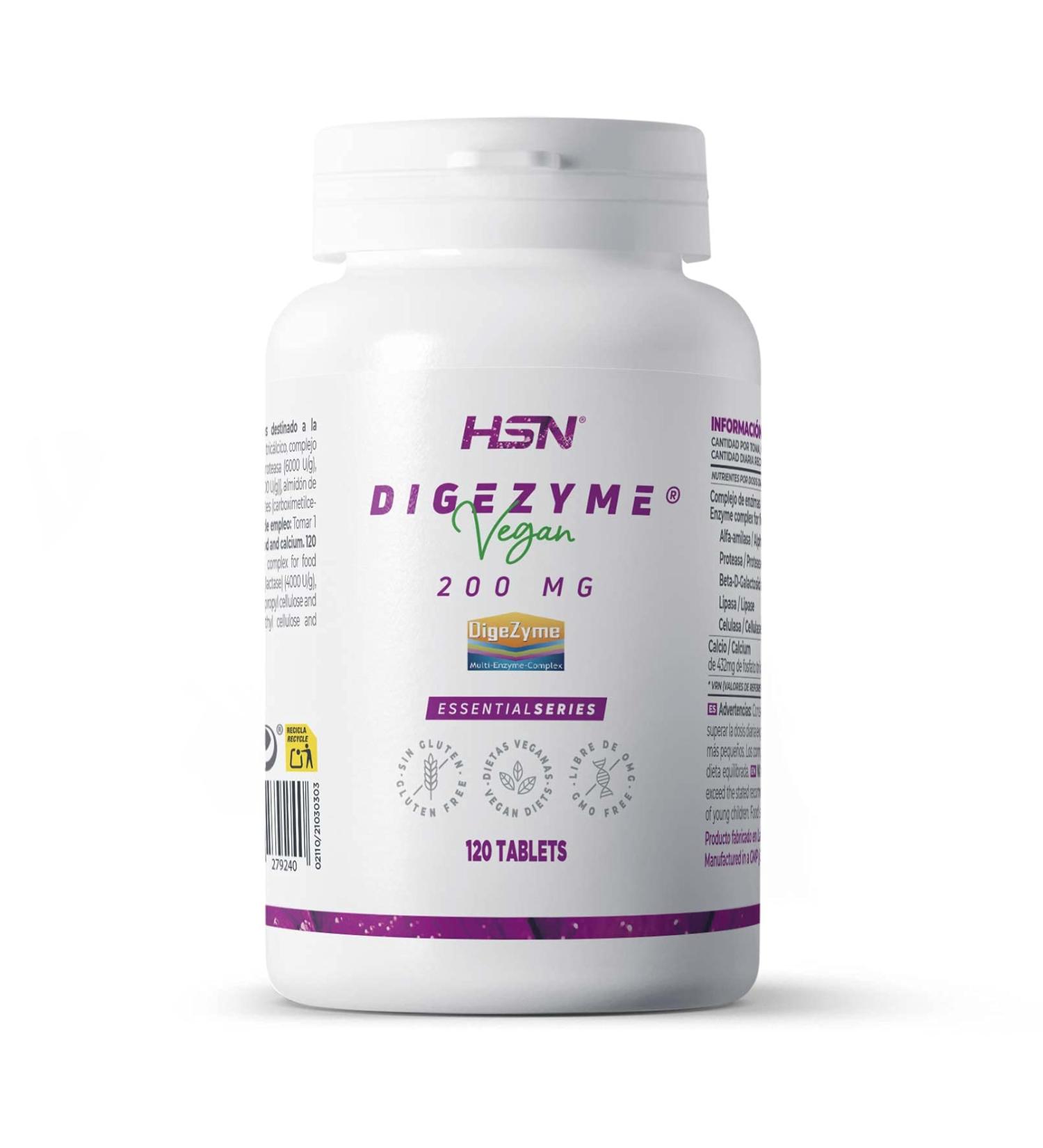 Buy HSN Digzyms 200mg | Vegan Digestive Enzyme Complex | Supports Digestion & Nutrient Absorption | Gluten-Free & Lactose-Free | 120 Tablets - Buy Online on GoSupps.com