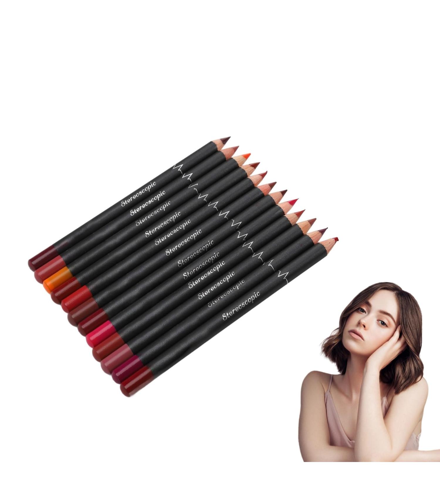 12Pcs Lip Liner Set Lip Liners Lipliner Set Lip Liner Pencil Lip Liner Contour Pencil Matte Lipstick Makeup Tool Set Long Lasting Lip Liners - Buy Online on GoSupps.com