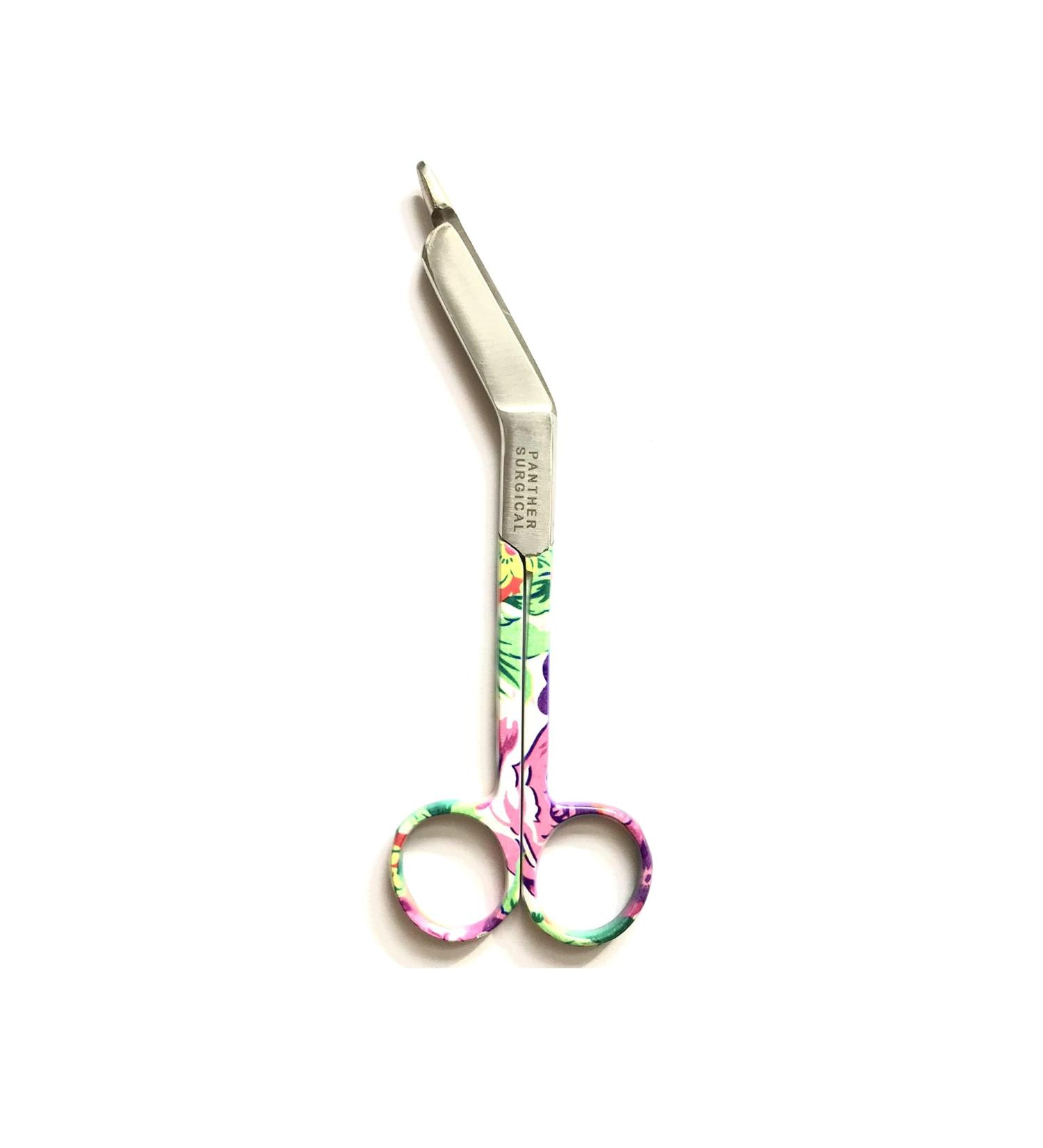 Panther Surgical Stainless Steel 5.5 Lister Bandage Scissors - Flower Pattern | Multi-Colored Utility First Aid Scissors - Buy Online on GoSupps.com